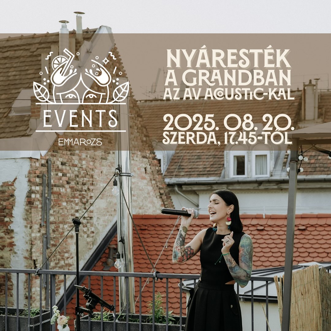 Talán már mondhatjuk megszokottnak - zene, pizza, koktélok, fagyi és jó hangulat! 
A hét közepén megérdemelt egy kis pihenés, gyertek töltsetek el egy kellemes estét nálunk az AV Acoustic zenei kíséretében! 17.45-től zene, egészen 21.00-ig! 
A belépés díjtalan, de az asztal foglalás ajánlott! 
https://reservours.com/emmarozsgrand/tablereservation