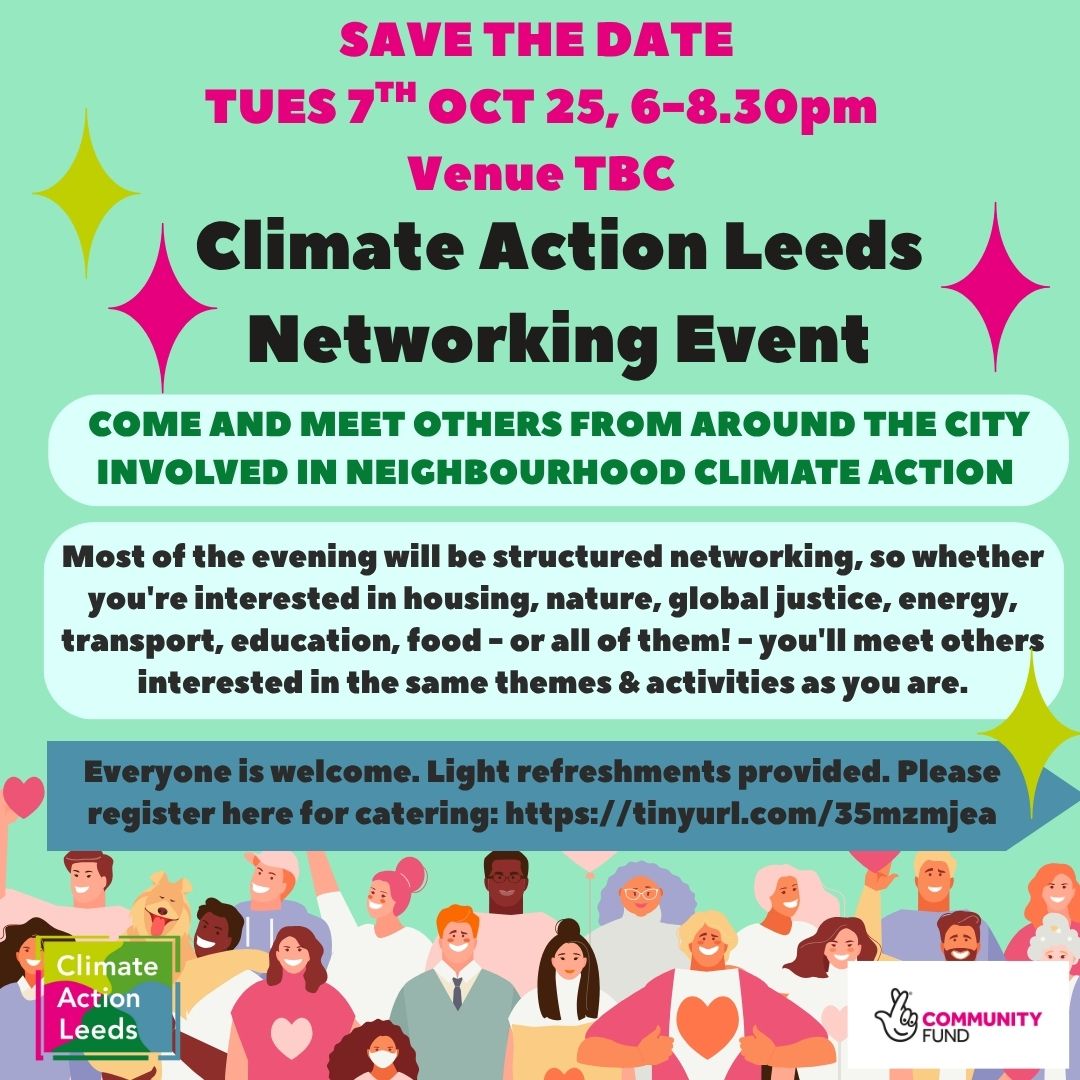 📆7th October!
Join us for an evening of networking around housing, nature, global justice, energy, transport, education, or food!
If you are involved in community climate action then this is the event for you! Find out more and register through the events link in our bio! #community #climatechange