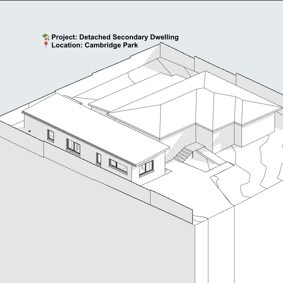 🏡 Project: Detached Secondary Dwelling
📍 Location: Cambridge Park
✏️ Architect: ATRICON
🛠️ Builder: @dot.homes
• Brief: Client requested addition of a detached granny-flat to their existing home, for rental/investment purposes. 2 Bedrooms, 1 bathroom, living, kitchen, laundry.
• Site Conditions: Constrained site footprint due to existing primary dwelling and detached carport.
• Solution: Nominated carport for demolition to create a clear footprint for construction. Designed a CDC-compliant 60m2 secondary dwelling with an estimated rental return of $500 per week.