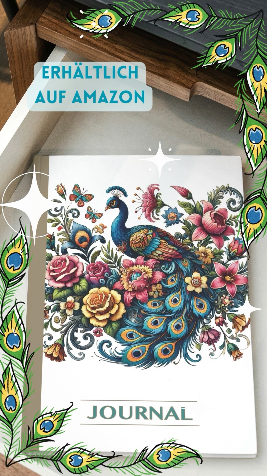 Für alle, die lieber aus der Ferne träumen,
in Gedanken durch fremde Welten reisen und
ihr Herz in Farben schreiben möchten.
Ein Hauch von Exotik, eingefangen in einem Notizbuch.
🦚 Werbung: Erhältlich auf Amazon. Link in Bio.
#pfau #notizbuch #tagebuch #journal #journaling #träumen #schreibenmachtglücklich #notizen