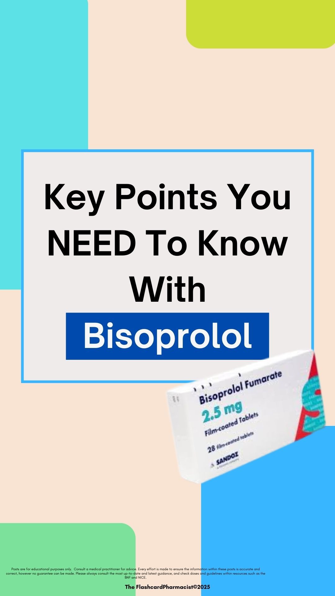 💊 Bisoprolol — what you NEED to know in 60 seconds
From hypertension to heart failure, bisoprolol is a cardioselective beta-1 blocker that’s on almost every GP repeat prescription list — but also high-risk if prescribed or stopped incorrectly.
📌 Key facts to remember:
• Start low and slow in heart failure — 1.25mg OD, titrate every 2–4 weeks
• Watch for bradycardia, dizziness, fatigue, cold extremities
• Caution in asthma and diabetes (can mask hypos)
• Never stop abruptly — risk of rebound angina or tachycardia
• Monitor heart rate, BP, and symptoms regularly
#pharmacy #pharmacist #foundationpharmacist #pharmacytraining #clinicalpharmacy #reels #explorepage #pharmacyschool #mpharm #pharmd #pharmacology #pharmacologyrevision #foundationdoctor #GPregistrar #GPTraining #pharmacologyschool #revisepharmacology #preregistration #foundationtraining #nursetraining #nursestudent #pharmacystudent #medicinestudent #pharmacyquiz
#futurepharmacist #studentpharmacist #meded