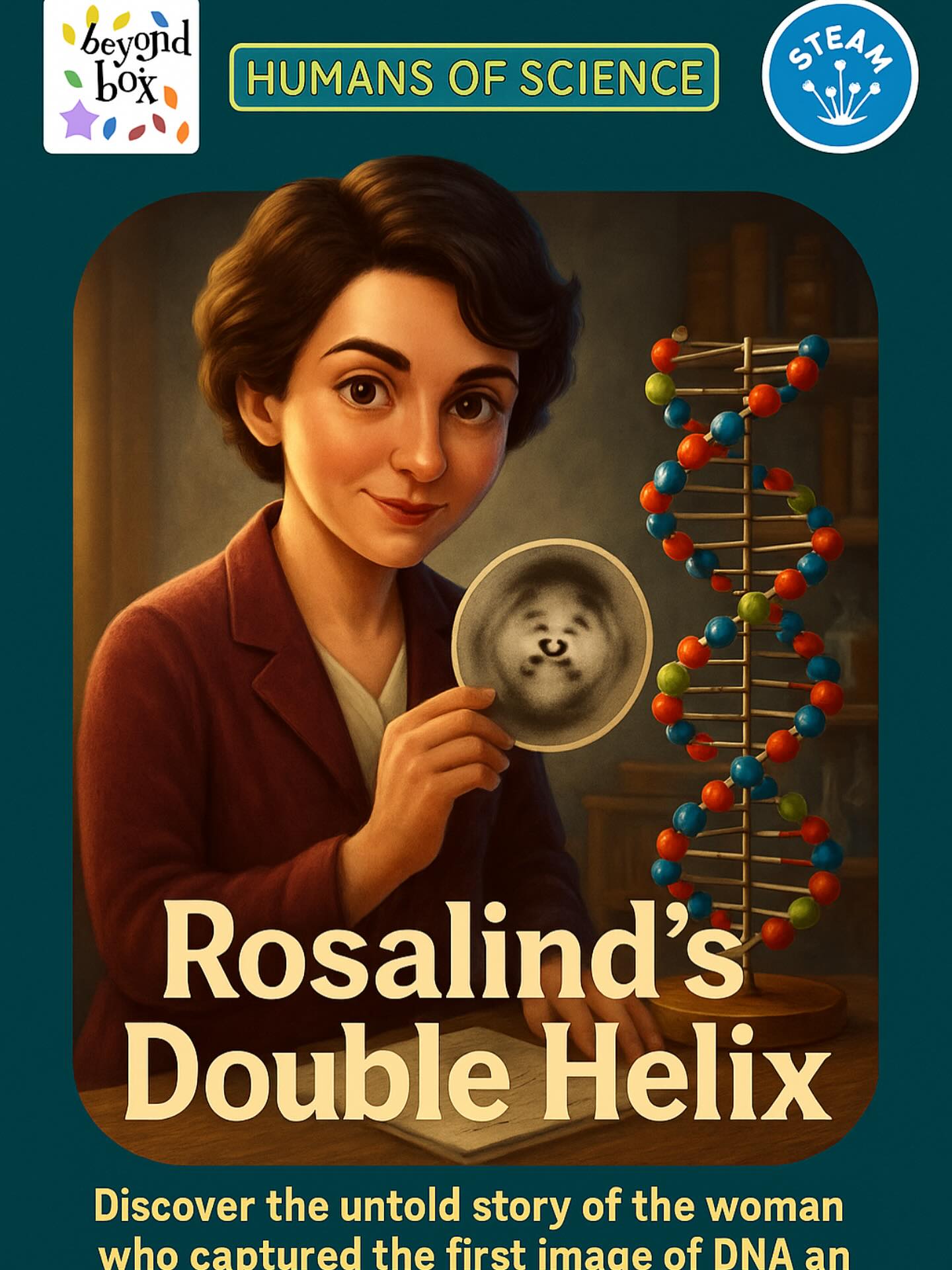 🌟 Upcoming Release!
In our Women in Science series for young explorers aged 5 years and up —
we’re bringing you a Science Journaling + Story Reading Experience 📚✨
Kids will journey through the inspiring lives and discoveries of women scientists while:
✏️ Journaling their own scientific thoughts and observations
📖 Immersing in engaging storytelling sessions
💡 Connecting real science to curiosity-driven activities
Get ready for a hands-on, heart-on adventure into science and storytelling!
#WomenInScience #BeyondBox #ScienceForKids #StoryReading #ScienceJournaling #STEAMlearning #KidsWhoThink #rosalindfranklin