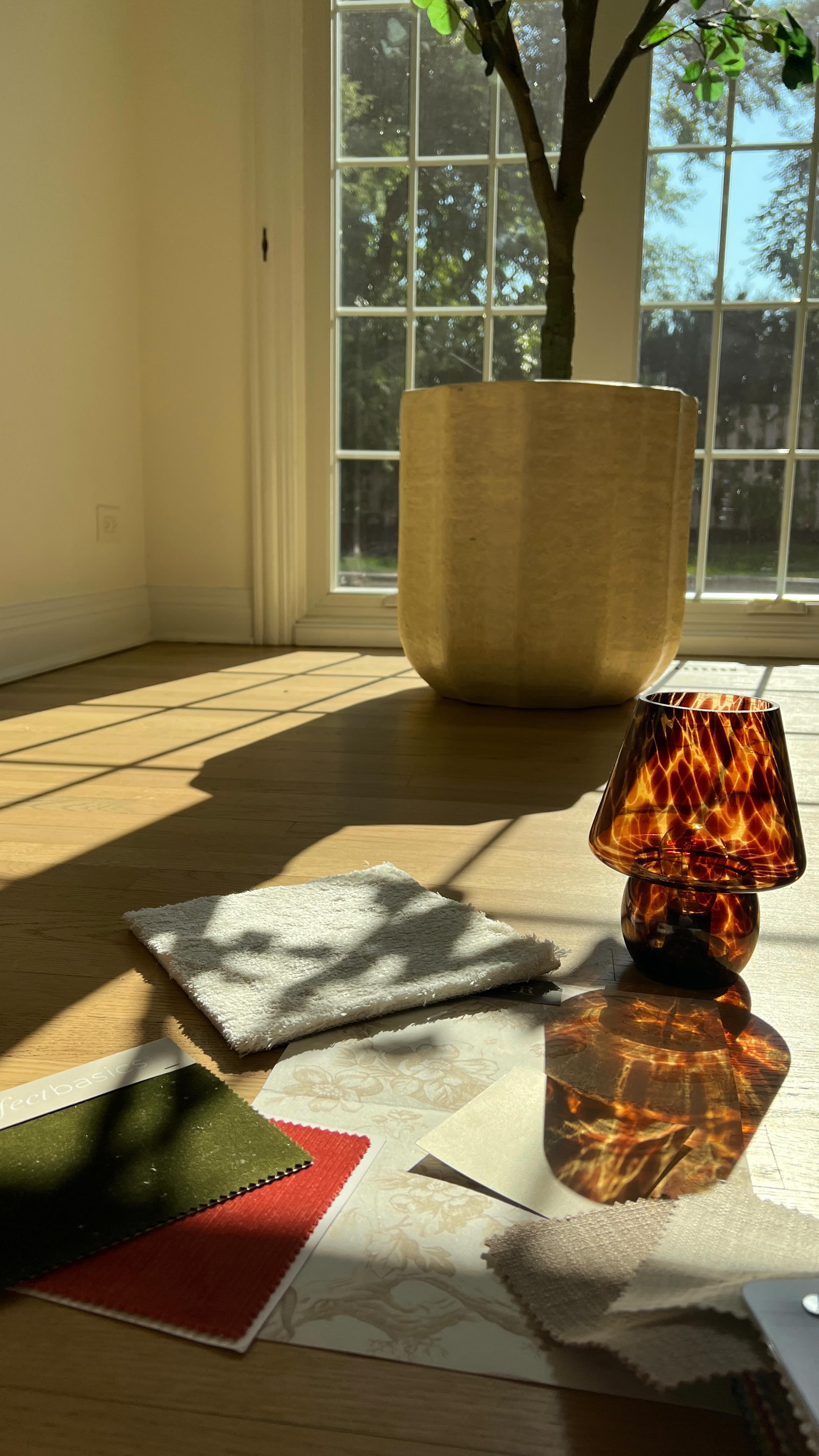 The Story of The Romantic Retreat Moodboard!
Emotional material pallet and design concept to evoke Romance, Intimacy, and boldness in a timeless, luxurious way.
Think Moody skies at dusk.. candlelit moments and tactile richness..
Wallpaper: flowers naturally symbolise love
Seating fabric: velvet add luxurious feeling.. makes it inviting to linger a little longer
Windows treatments: soft sheer+ linen drapes evoke coziness
Layered rug: blush for foot warming allure
Warm lighting: add drama
Furniture: walnut as a connective tissue with the primary bath, add richness
Paint color: warm taupe or Mushroom evoke passion and pairs well with green + walnut
Scent: feel the roses or vanilla
The Romance Story is about to unfold.. join us to see it coming to life so beautifully 🤎
#dianarizkodesign #emtionalmood #primarybedroomdesign