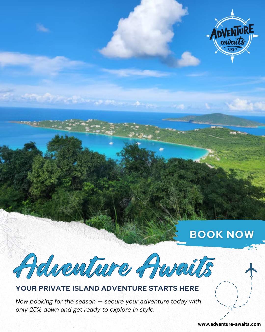 🌊 Paradise is closer than you think.
High season is coming—and the best dates for our exclusive 6-pack charters go fast.
Reserve your day at sea now with just 25% down and enjoy:
• Your own yacht for family or friends
• Two crew members at your service
• Secluded beaches & pristine snorkel spots
• Fresh lunch onboard
📅 Book early, sail stress-free.
📞 340.203.9464 | Adventureawaitsusvi@gmail.com
🌐 www.adventure-awaits.com
#AdventureAwaits #PrivateYachtCharter #USVI #StThomas #VirginIslands #LuxuryYacht #IslandEscape #CaribbeanVibes #YachtLife #ExclusiveCharter #BoatDay #SailAway #TropicalGetaway #LuxuryTravel #SecludedBeaches #SnorkelingParadise #OceanViews #BucketListTravel #SeaAdventures #TropicalParadise