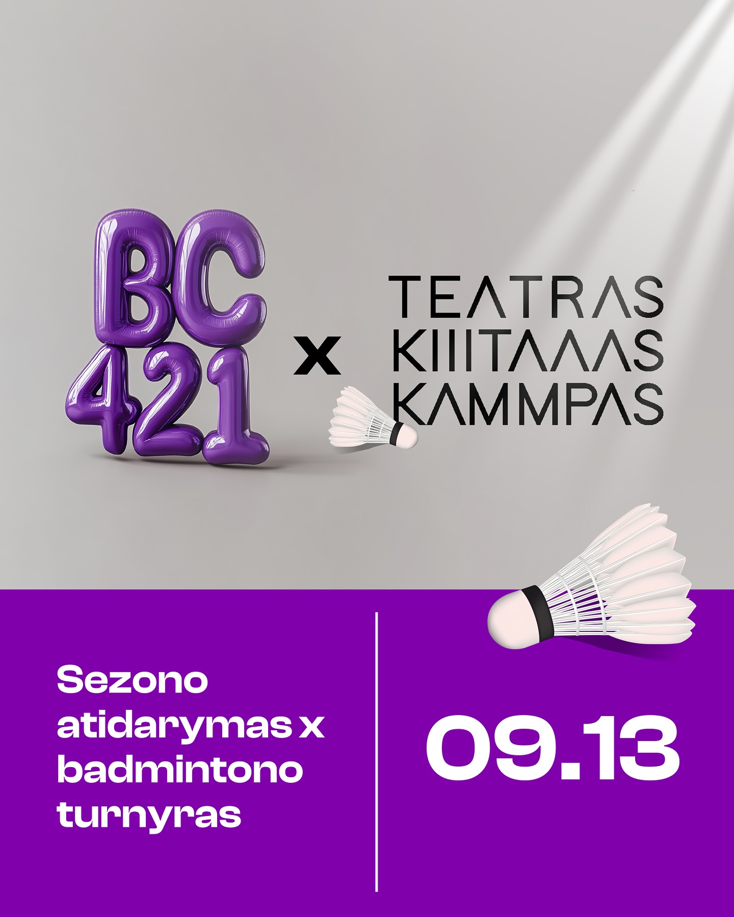 Tokio atidarymo dar nebuvo! 🤭 09.13 ATIDAROME net DU SEZONUS: teatro ir badmintono. Kartu su @kitas_kampas darysime tai, ko nedaro kiti: aktoriai ir žaidėjai susitiks badmintono aikštelėje. 🏸 Draugiškas turnyras su šiek tiek dramos – visada uždega. O startas su užsidegimu žada geriausią sezoną, tad nuo tokio ir pradėkime!
Registraciją į turnyrą rasite badminton.lt
Prižadame, jog bus ne tik dramos, bet ir daug komedijos, ar taip @bruzasaudrius ? Laukite naujienų. O kol lauksite planuokite ne tik turnyrą, bet ir pratęsimą bare @kitaskampas_baras .
#tournament #badminton #coach #newseason #start