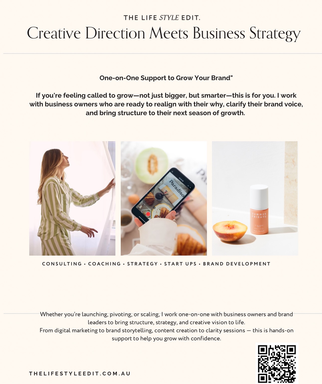 đ 2 COACHING SPOTS â THIS MONTH ONLY đ
If youâre tired ofâŚ
â Guessing what to post
â Feeling scattered in your marketing
â Not hitting the goals you KNOW you can reach
âŚitâs time to change that.
I work one-on-one with business owners to:
⨠Build a strong foundation for your business
⨠Create a clear, aligned strategy
⨠Roll out content + marketing that actually works
⨠Present your brand beautifully across every touchpoint
This is where clarity meets creativity â so your brand not only looks incredible, but actually grows.
These 2 spots will go fast. đŠ DM me âIâM INâ today and letâs make your business vision a reality.