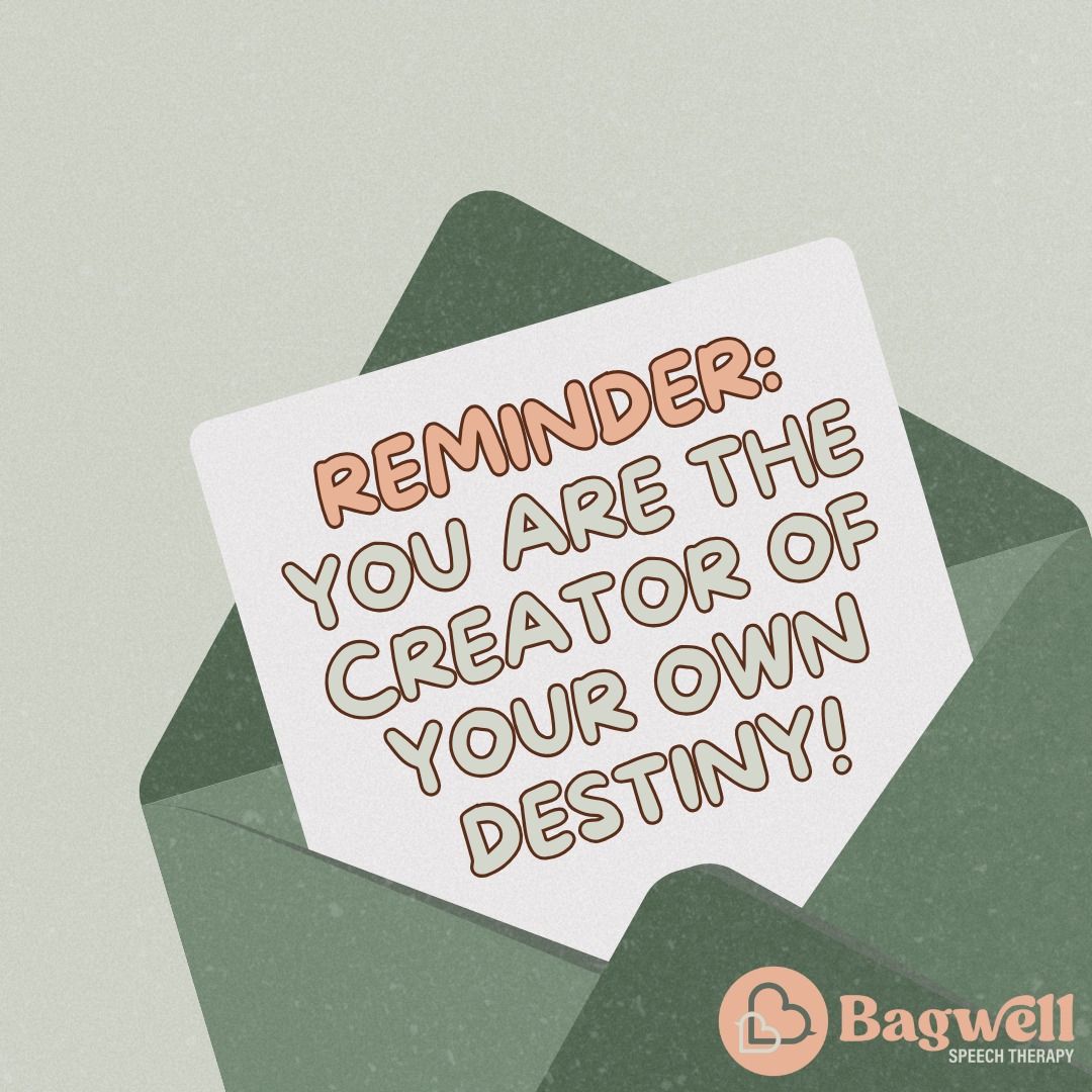 You control your destiny so make it a good one! 😊 Happy Tuesday!
Follow along for more ideas and reach out if you would like to talk about anything speech and language!
Hello@bagwellspeechtherapy.com
248.266.1246
#bagwellspeechtherapy #pediatricspeechie #privatespeechtherapy #mislp #speechtherapy #slp #speechandlanguage #pediatricslp #playtherapy #slpideas
