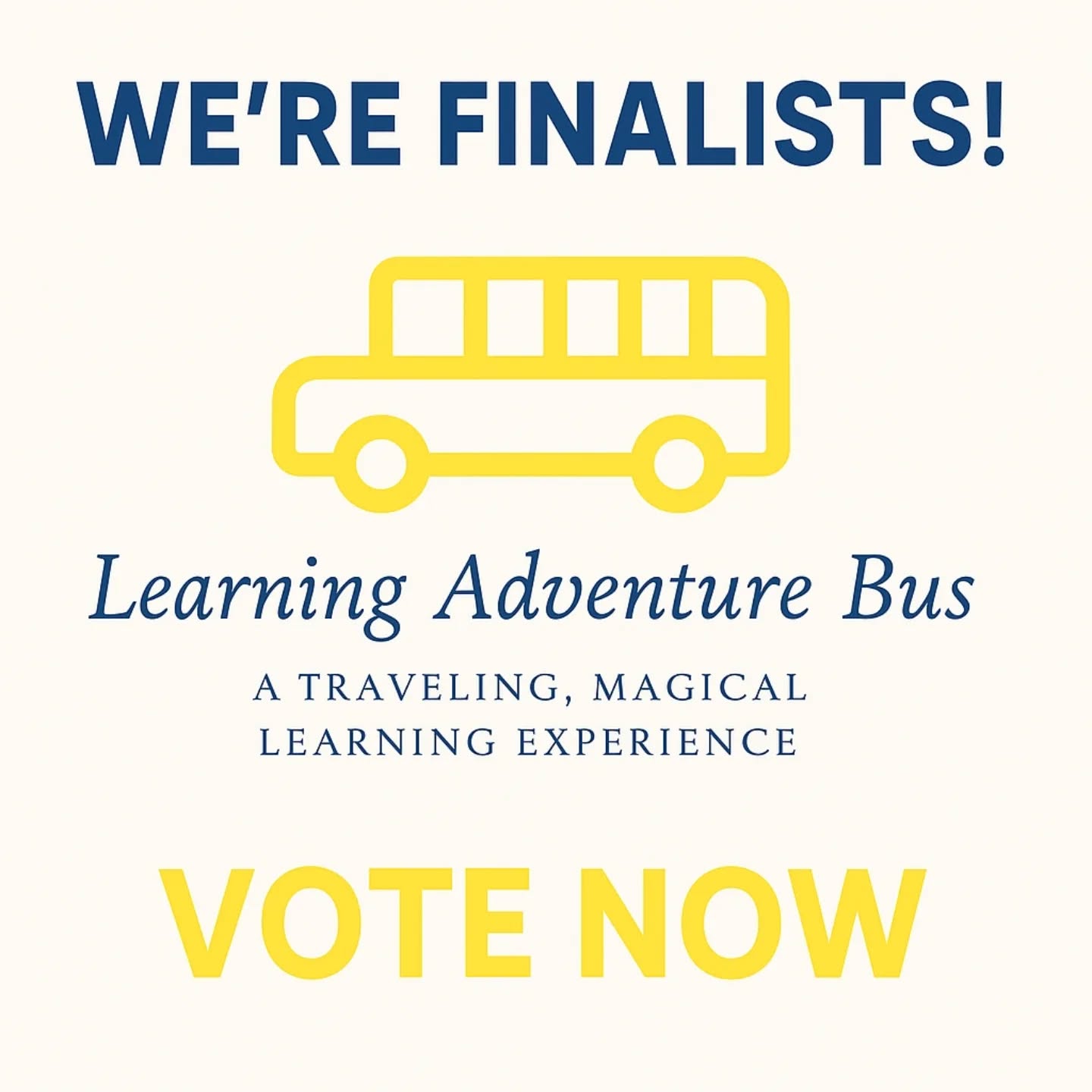 📢 Exciting News!
Learning Adventure Bus is a finalist in Apple FCU’s FinTastic Funding contest for a chance to win up to $25,000! 🚌💫
This funding would empower us to launch our second mobile classroom—extend our reach, build more hands-on learning adventures, and fund extra scholarships.
Will you help us win?
1. Watch our 90-second finalist pitch at https://share.google/VV9hVMT2gkYKyVOhZ
2. Vote (daily!) from now until September 2nd
3. Share this post with your network ❤️
Every vote brings more opportunities to kids across Loudoun. Let’s make learning an adventure—together!
#FinTasticFunding #VoteLAB #LearningAdventureBus #SupportLocalBiz #MobileClassroom