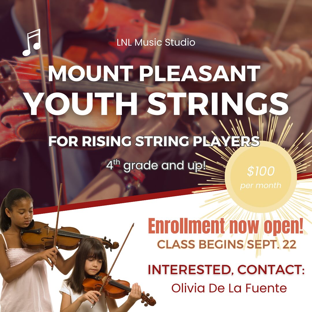 Inviting all violins, violas, cellos, and basses, 4th grade and up! 🎻🎻🎻🎻🎻
Mount Pleasant Youth Strings will have it’s first rehearsal on Monday evening, September 22nd!
MPYS is an exciting opportunity for young musicians to get involved in a community music group and expand their musical development outside of a formal classroom. Enrollment is open and auditions are underway! Contact me today for more information and to get your registration started!
*Cost is $100 per month. Group will meet weekly for in-person rehearsals in Mt. Pleasant, Columbia Heights, DC. Scholarships and tuition assistance available.
#washingtondc #columbiaheightsdc #mtpleasantdc #dcmusicscene #DMVMusic #orchestra #violin #violinlessons #pianoteacher #viola #cello #musiclessons #violinist #musicteacher