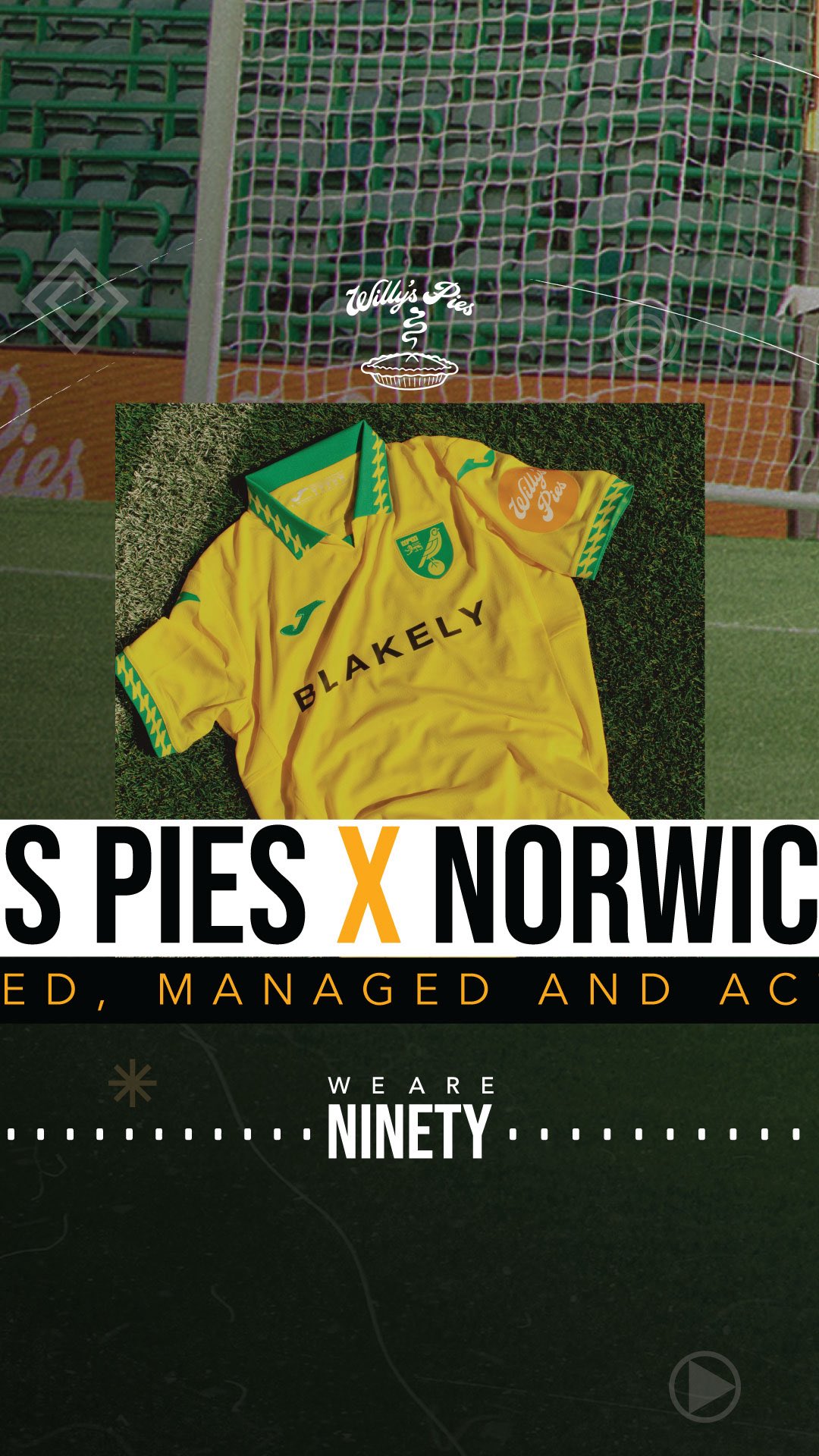 From East London to East Anglia 🥧
The partnership launched with the punchy and playful campaign “From East London to East Anglia”, featuring Canaries legend Grant Holt, charting the journey of a hand pressed proper pie from Hackney to Carrow Road - celebrating a shared love of craft, character, and community.
More to come from this tasty partnership!
client: @willys_pies
club: @norwichcityfc
sports partnerships/marketing agency: @weareninety
creative & production: @dreamfactoryldn
talent: @holtygrant
#SportPartnerships #NorwichCity #NCFC #WillysPies #Partnerships #Pies #GrantHolt