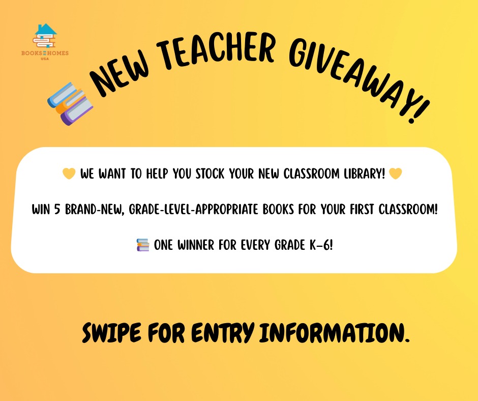 📚 New Teachers, this one’s for you! 📚
Kick off your first year with 5 brand-new, age-banded books to start your classroom library.
🎉 One lucky winner in each grade K–6!