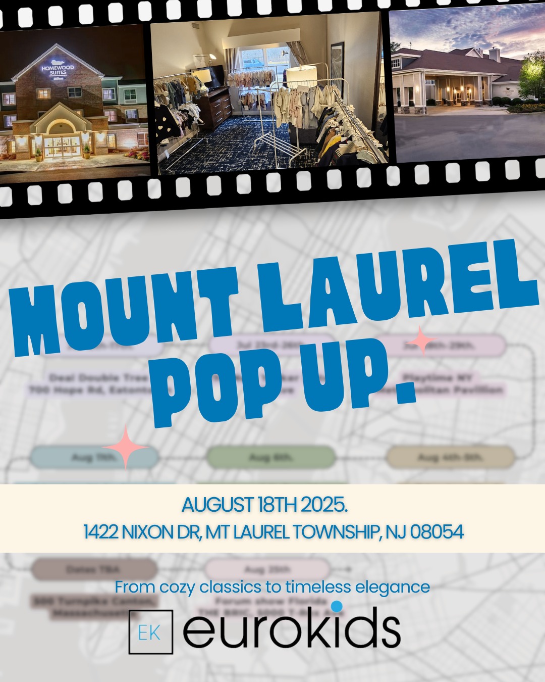📍 Next Stop: Mount Laurel, New Jersey!
We’re bringing Spring/Summer 2026 closer to you with our Eurokids Pop-Up Show — a one-day-only opportunity to explore the season’s finest European childrenswear collections.
🗓 August 18th, 2025
📍 Homewood Suites, 1422 Nixon Dr, Mt Laurel Township, NJ 08054
✨ From @babygi_newborn’s delicate newborn essentials to @meiapata’s playful swimwear, @risurisuparis’s organic charm, @martinaranda1965’s timeless Spanish tailoring, @ninnaoh_official’s elegant occasionwear, and @deolindaandyou’s effortlessly chic looks, @dr.kid_’s classic European styles, and @cuquitozapatitos’s handcrafted footwear — this season is all about fresh silhouettes, soft tones, and elevated details to make your store stand out. — this season is all about fresh silhouettes, soft tones, and elevated details to make your store stand out.
💼 Book your appointment today to preview exclusive pieces before they’re gone!
#Eurokids #MountLaurelPopUp #ChildrensFashion #SS26 #KidsFashion #WholesaleEvent #Childrenswear #LuxuryKidswear #RetailBuyers