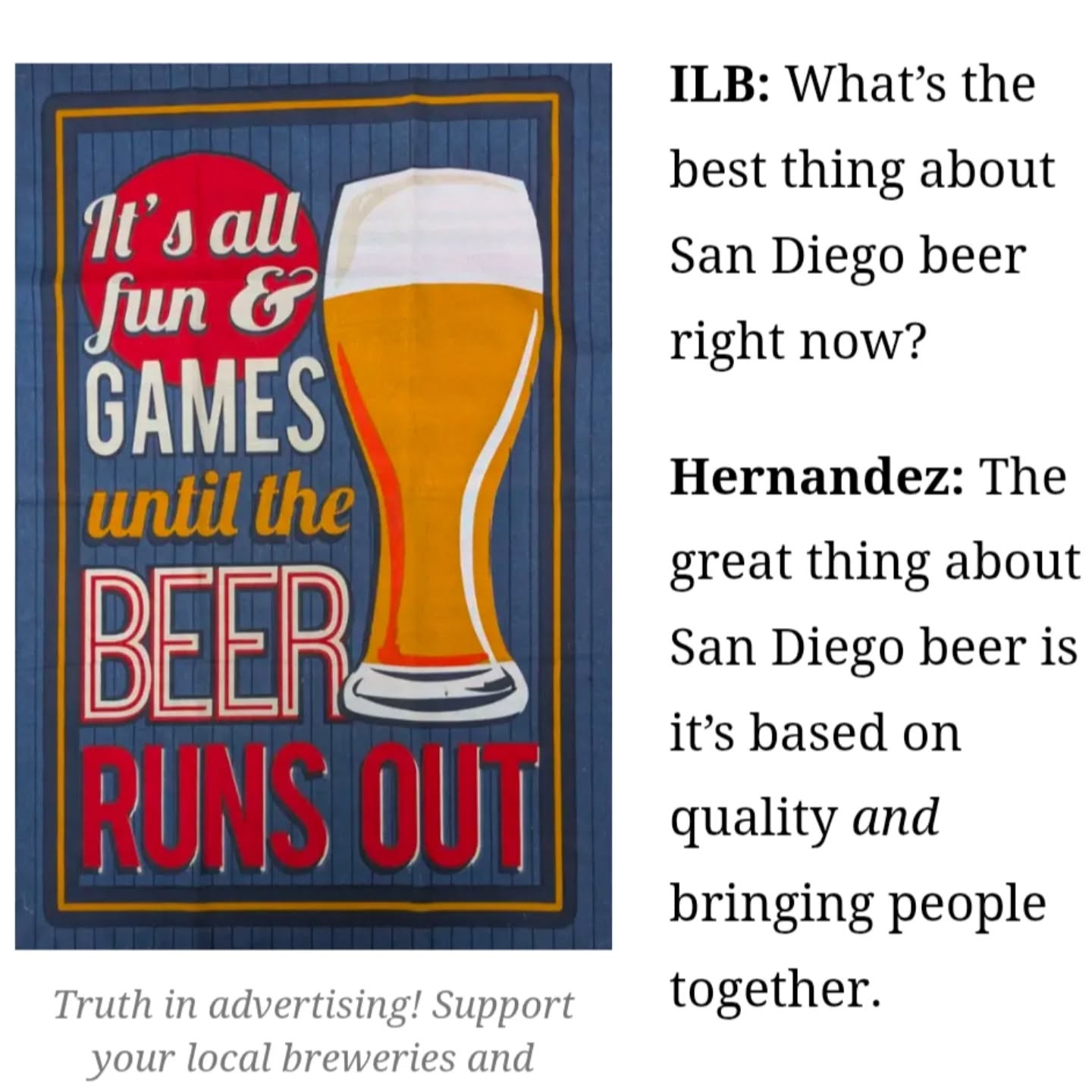 In this month's Coast News article, Brandon Hernandez gives an update on the State of Beer in San Diego. Times are tough, but we have so much to celebrate and so many great beers to enjoy. Nobody knows the ins and outs, ups and downs of San Diego Beer better than Hernandez, founder of @sdbeernews!
Link in bio: I Like Beer the Column
https://share.google/fM1xicd9bRXq1ksdG
#sdbeer #sdbeernews #beer #beerme #breweryvisit #sdbrewers #beeroftheday #beerstagram🍻 #beerlover #beernerd #podcast