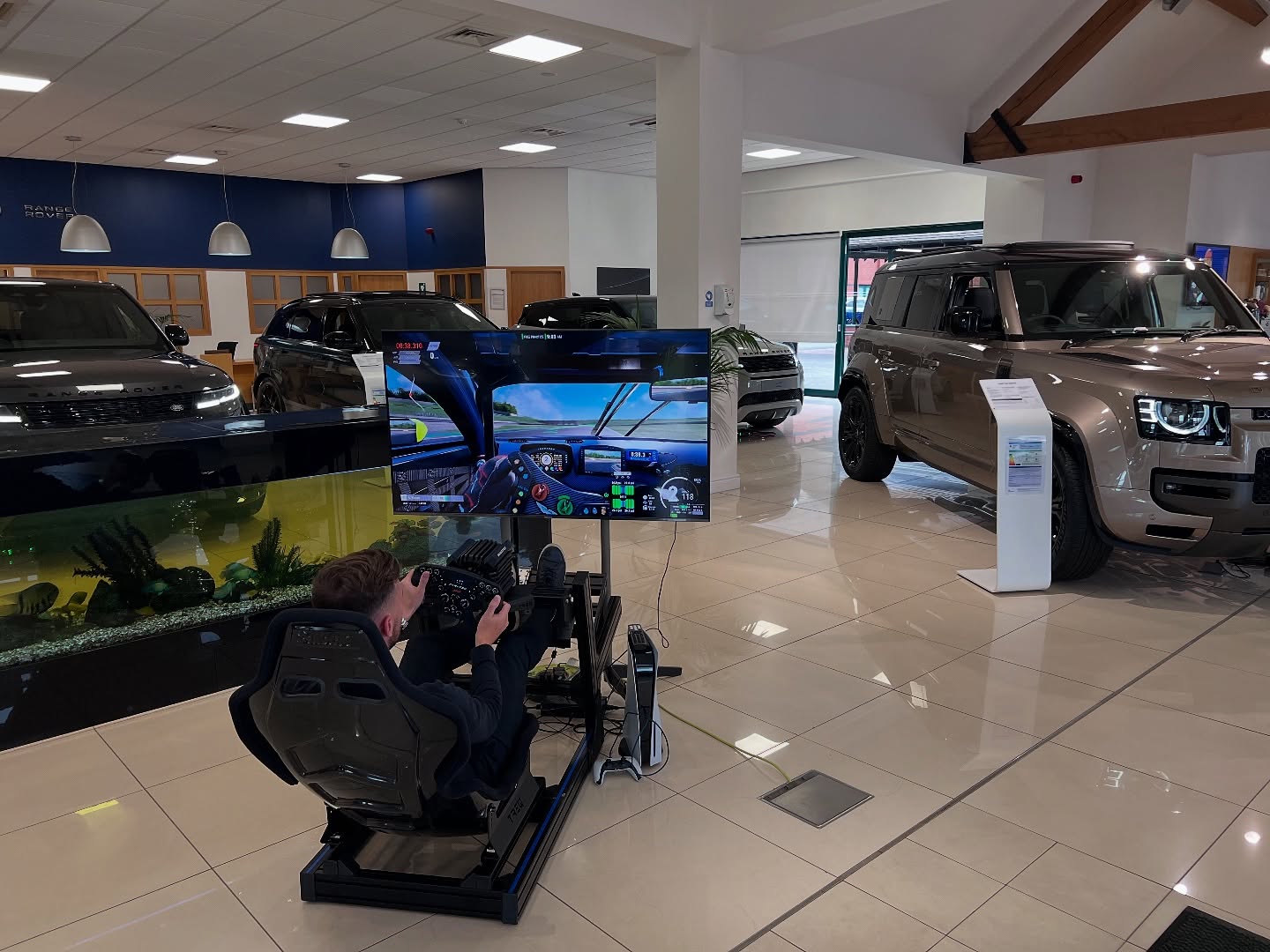Taking the thrill of the track to Sytner JLR Coventry! #nsims #racesims #track #jaguar #landrover #sytner #event #workplace
