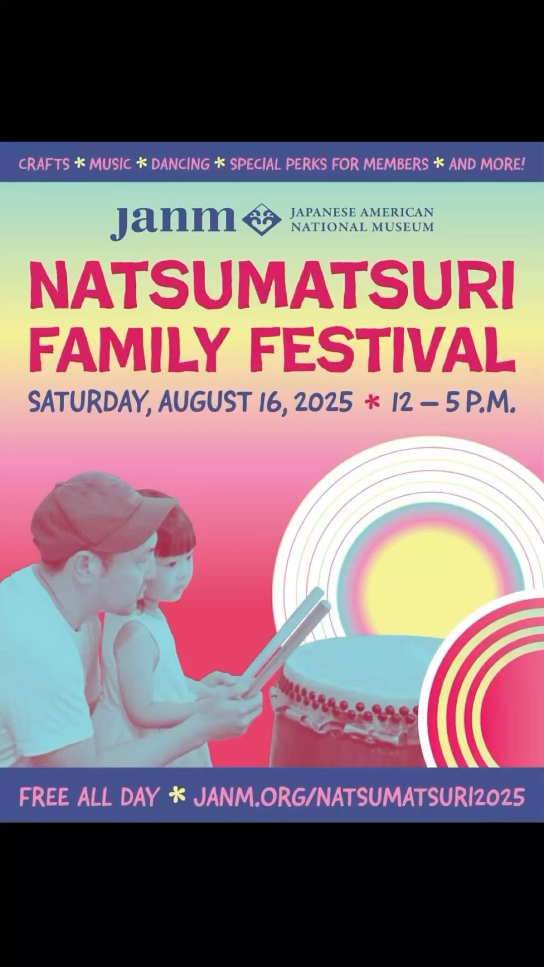 Join us @jamuseum ‘s Natsumatsuri! Saturday, August 16, 2025 at 2:30pm! We’ll be performing a 30 minute set at JANM’s @democracyjanm center :) Great family fun and entertainment. Hope to see you there!