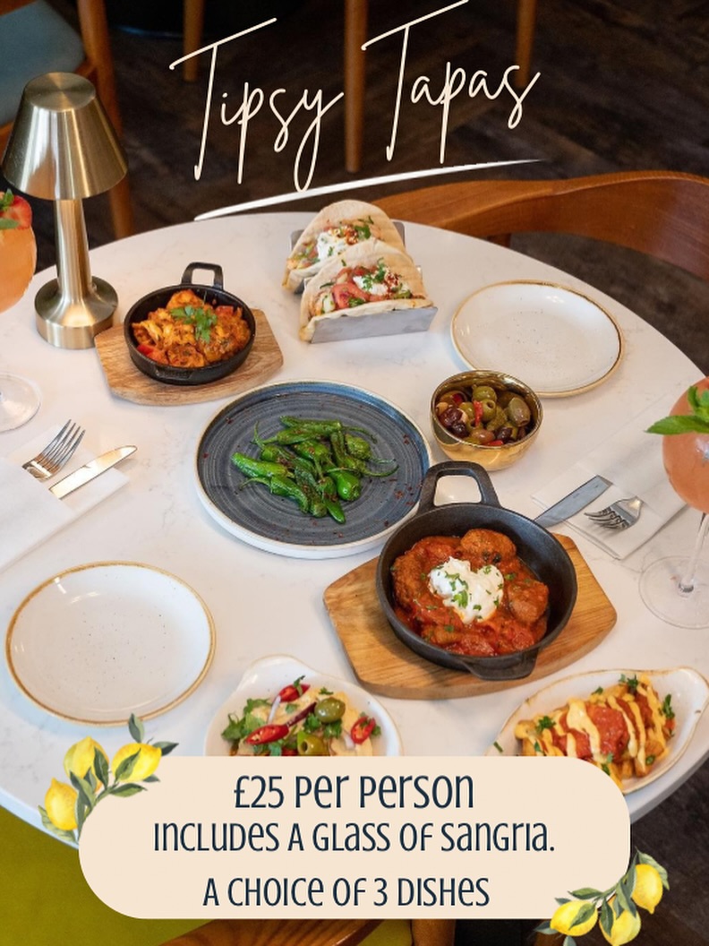 All-day tipsy tapas this sunny Sunday — come for the bites, linger for the laughs. 🌼🌞🍋☀️