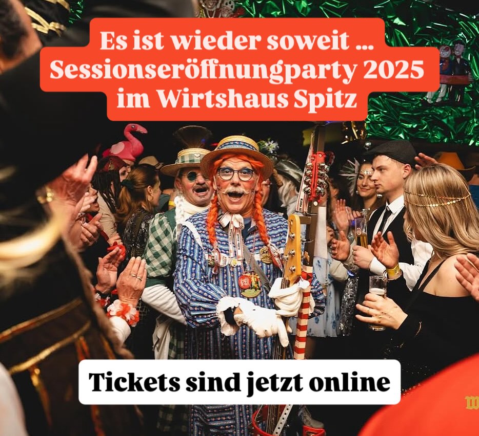 Endlich wieder Karneval … und das Feiern wir am 11.11 traditionell mit unserer Spitz‘n Party, ab 10:00 geht’s los. 🫣
Sicher dir jetzt deinen Platz, Tickets gibt’s online im Vorverkauf oder am Tag selber direkt an der Tür.
🎟️Tickets gibtes auf unserer Webseite.
Bis dahin … 3x Kölle Alaaf 🎉🎉🎉🥳
#elfterelfter #ticketvorverkauf #karneval #session2026 #wirtshausspitz #gaffelkölsch