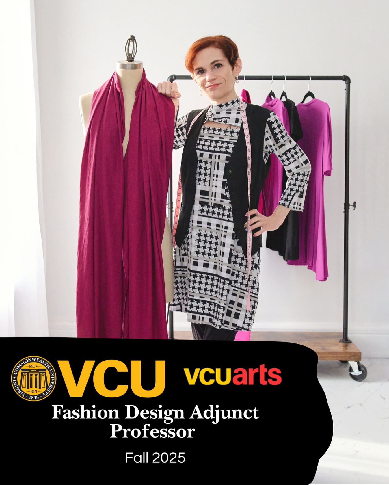 Well… this is a full-circle moment I didn’t expect, but am deeply honored to announce.
This fall, I’m officially joining the faculty at VCUarts, teaching Advanced Draping in the Fashion Design department!
Yes, at the very same school where I once sat as a student, dreaming about where this crazy industry could take me.
I’ve worn a lot of hats in the fashion industry since graduating. From designer to consultant to educator. Now I get to bring it all back to where it started, blending years of real-world experience with the creative foundation I built here.
From learning the craft to teaching it at the highest level. Student to professor. It’s still truly surreal.
I’ll still be consulting and teaching my independent classes this fall — just adding “professor” to the list.
Thank you to @vcuartsfashion for asking me to join the team of amazingly talented, hardworking and passionate professors who make up the department already.
Grateful. Grounded. Humbled. Honored. And ready to help the next generation of designers drape and grow.
It feels good to be a Ram again. 🖤💛
#fashiondesigner #fashiondesignteacher #professor #vcu #vcuarts #rva #fashionprofessor #fullcircle #fullcirclemoment #lifeupdate