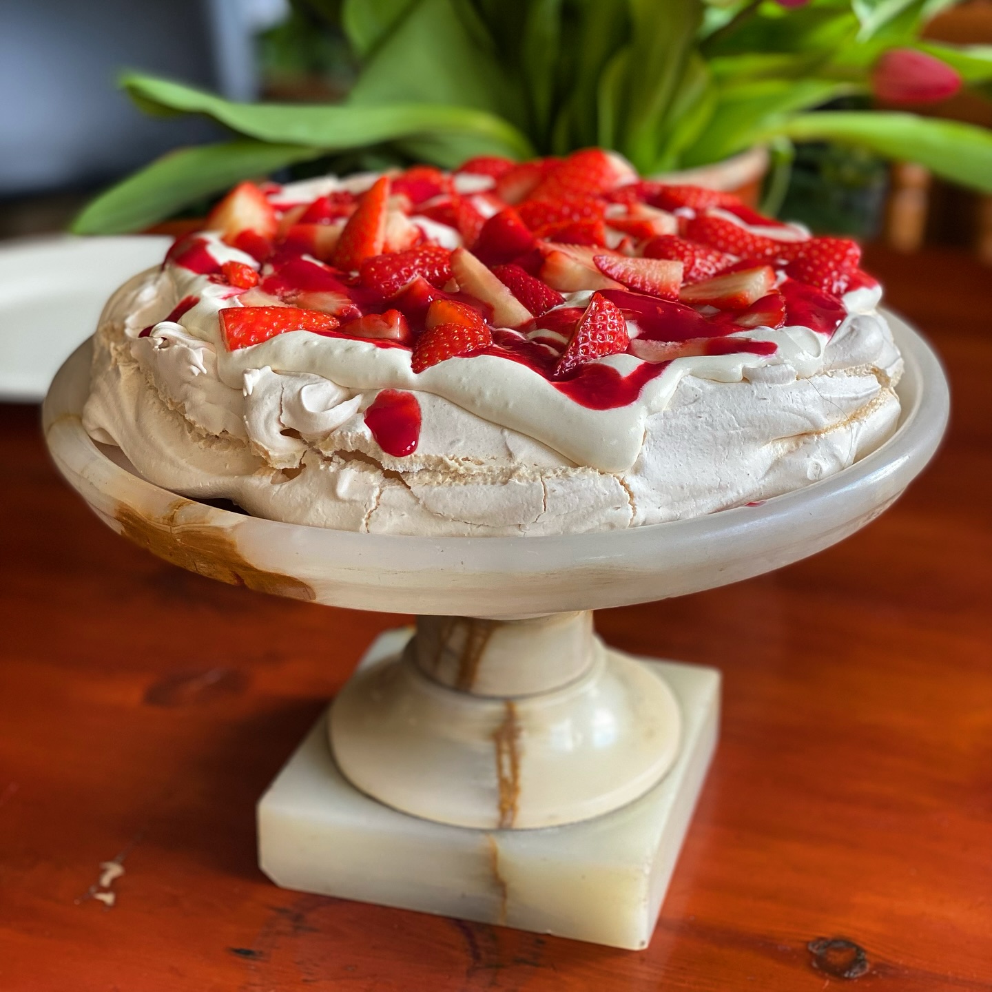 Pavlova time ๐with the last of this yearโs strawberries ๐๐ปโโ๏ธ