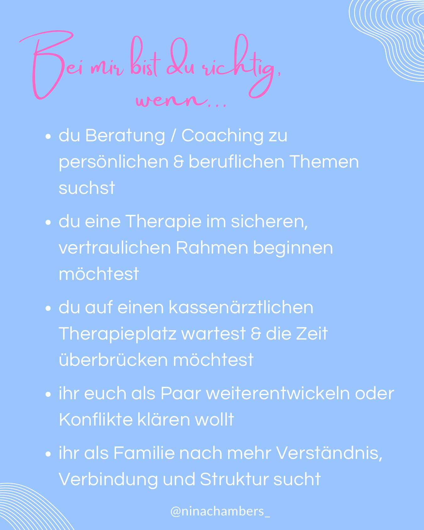 Egal in welchem Setting: ich biete einen geschützten & vertraulichen Rahmen, um Wichtiges und Belastendes zu besprechen und gemeinsam neue Wege zu finden.