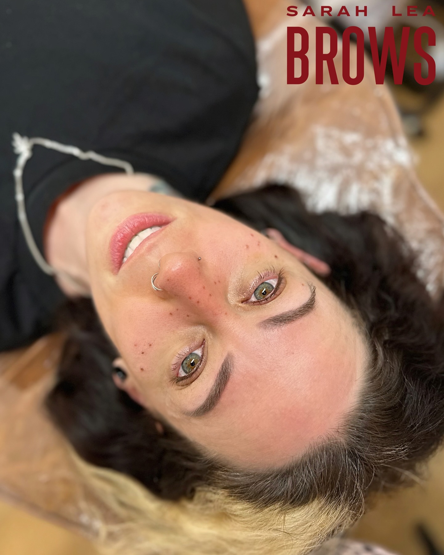 Healed brows (which were a cover up, shape and colour correction from another artist), fresh eyeliner and fresh freckles for the most lovely @bettiebutcher