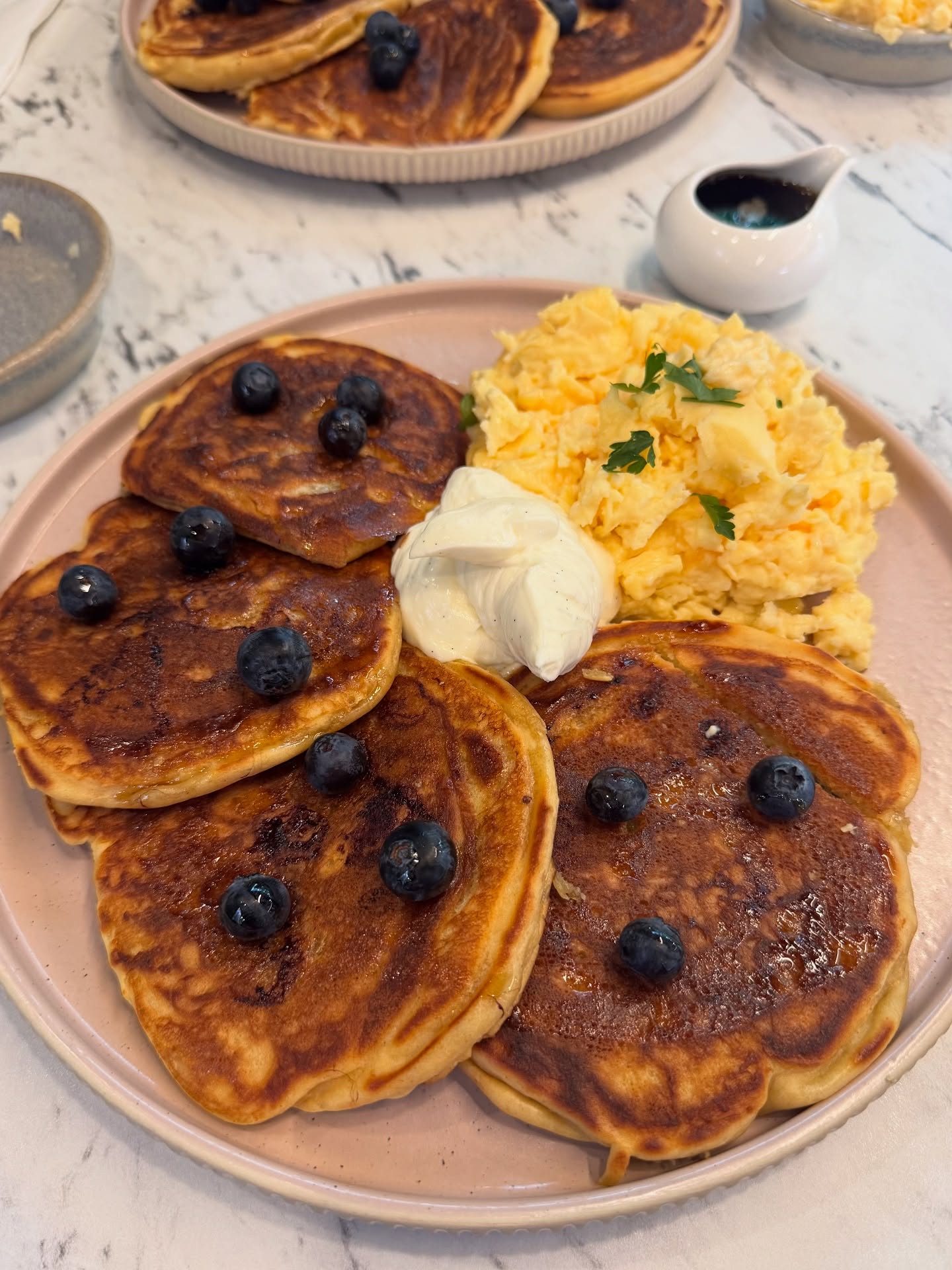 Fuel your goals, not just your cravings.
These blueberry pancakes and scrambled eggs are more than a tasty breakfast. They’re a balanced, energising meal that supports your fitness journey. 
Packed with protein from eggs, and loaded with antioxidant-rich blueberries, this combo helps with muscle recovery and keeps you satisfied longer. 
Skip the sugar overload and choose smart carbs and quality protein to power your day and your training. Eat well, feel strong, and don’t let anyone tell you that healthy can’t taste amazing.
#fitfuel
#strongbodystrongmind
#balancedplate
#foodforfitness
#proteinpacked
#healthyeating
#eatwelltrainhard
#fuelup
#breakfastofchampions
#fitnessfood
#crisscrossactive