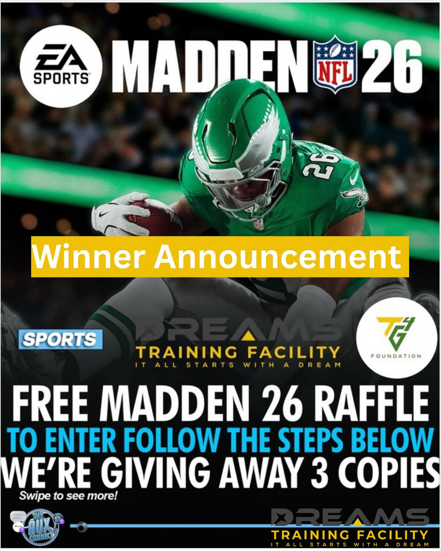 A message from our CEO, Tawon Green:
“When I was younger, I loved watching the NFL but couldn’t always afford Madden. Let alone have a system to play it on. Some may see this as just a giveaway but to me it means so much more! It’s conformation that great organizations like @theconnectsport & @tg4foundation exist to support communities that maybe less fortunate.”
We are excited to announce that Jacoby Smith (@jaco.b2brazy), 16 year old basketball from Silverado High School is taking home Madden 26 🏈🎮. Good luck on your upcoming season 🙏🏿
Reminder that Dreams are possible, and we’ll keep finding ways to pour into our community.
@dreamstrainingfacility - It All Starts With A Dream
Keep Dreaming,
