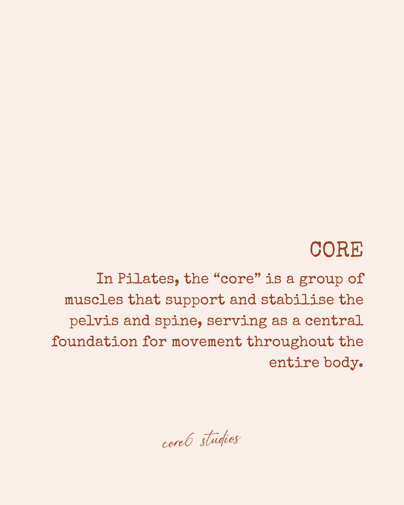 One core, 6 principles. Core 6 Studios🧡