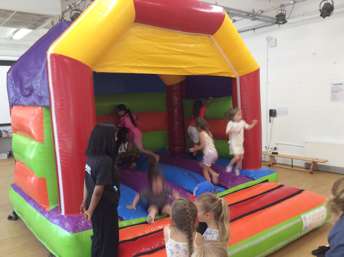 Week Three. Tuesday. Cooking class with chef. Handball. Taste the rainbow. Painting. Team building. Bouncy castle. #bouncycastle #tryingnewfoods #handball #cooking