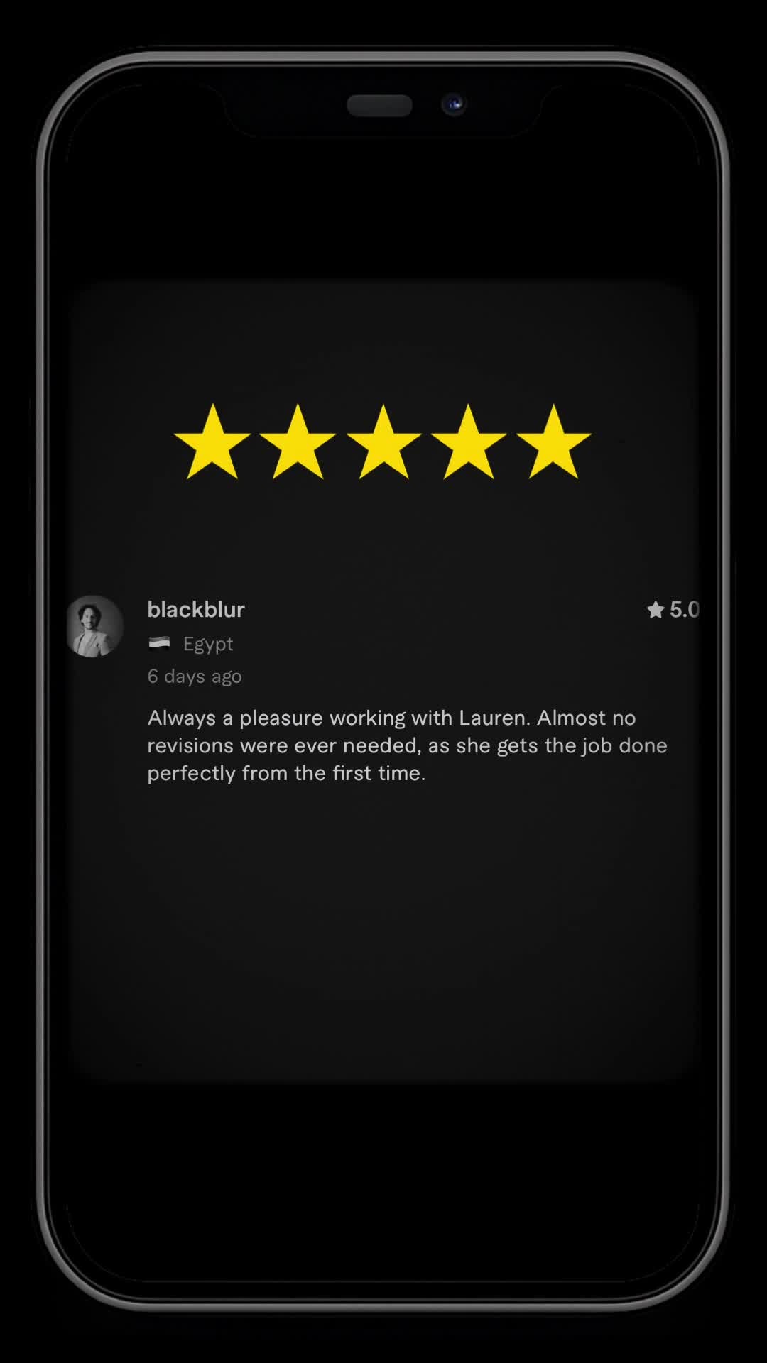When clients barely need revisionsā¦thatās the dream š
Huge thanks to blackblur for the kind words! Reviews like this remind me why I love what I do š
Find Lauren on @Fiverr at Fiverr.com/LaurenMeikle for human-generated copy that converts ā
#FiverrPro #FiverrCopywriter #HireACopywriter #WebsiteCopywriter #ConversionCopywriting #CopyThatSells #FreelanceCopywriter #CopywriterLife #SmallBusinessMarketing #ContentMarketingTips #SalesPageCopy #EmailMarketingCopy #CopywritingTips #LKMCreative