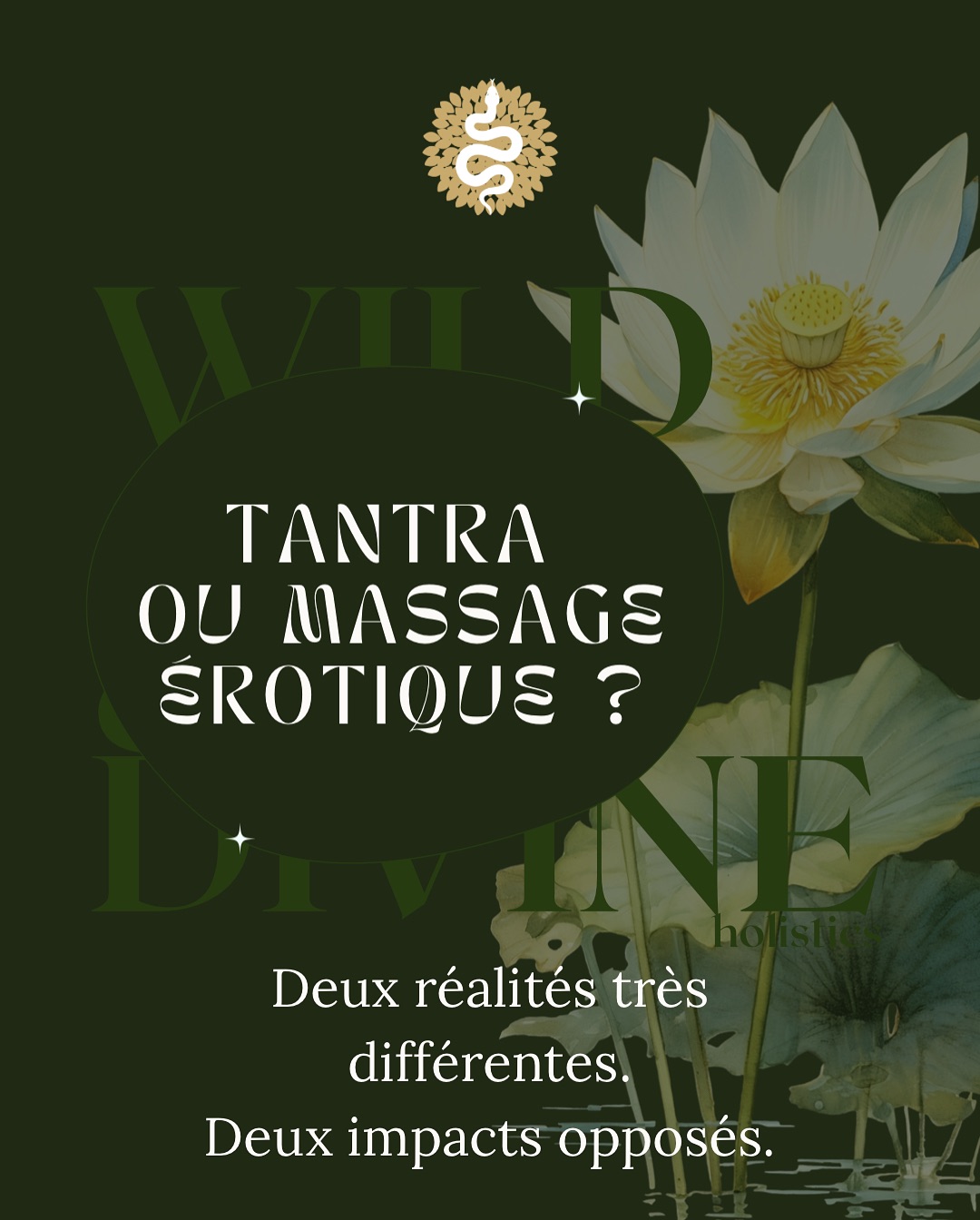 Je vous en parle souvent en ce moment et pour cause, les amalgames restent beaucoup trop répandus…
On confond souvent le Tantra avec les massages érotiques ou les “massages + finition” sauf que les deux n’ont rien en commun!
Ni dans leur intention, ni dans leur impact.
Un massage érotique:
• vise l’excitation rapide et la décharge se-uelle
• active surtout le circuit dopaminergique (la recherche du “toujours plus”)
• laisse souvent une sensation de vide, d’incomplétude, voire de honte
Un soin Tantra authentique:
• n’a pas pour but l’excitation mais la présence et la réconciliation intérieure
• régule le système nerveux, libère les tensions, augmente l’ocytocine (hormone de lien et de sécurité)
• permet une transformation durable dans la relation à soi, au corps et au plaisir
L’un alimente un cycle de dépendance et de répétition tandis que l’autre ouvre un chemin de liberté, d’apaisement et de vitalité.
— Un soin Tantra, ce n’est pas “recevoir du plaisir”. —
C’est retrouver la capacité d’habiter son corps, d’écouter ses messages et de renouer avec sa propre intégrité.