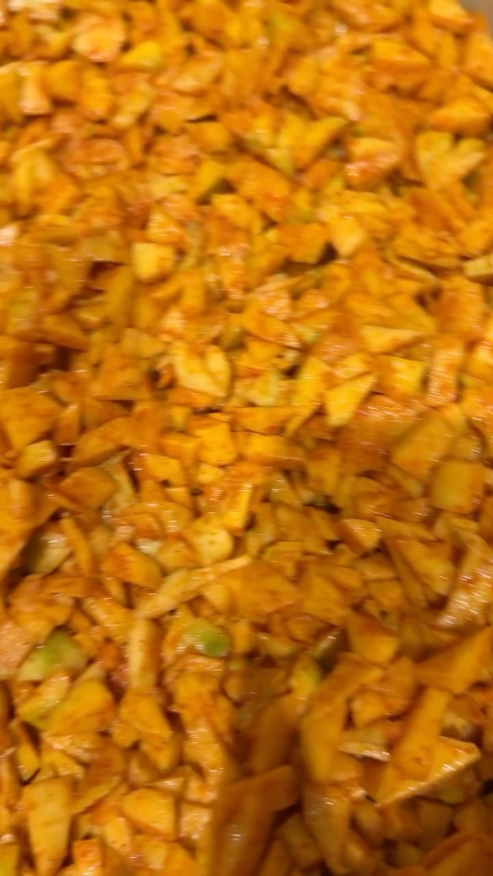 Tangy & Fiery | Sliced raw mangoes with red chilli and heeng.
Oil Free
Preserved in Barnis (Earthen jars/Glass jars)
No artificial preservatives
Serve with all Indian meals, add to daals and curries and use it to spice up your green chutney!
* Traditional Heeng Mango Pickle Recipe from Rajasthan & Uttar Pradesh
Ingredients- Mango, Rock Salt, Red chilli Powder, Rock Salt, Asafoetida (Heeng)
Shelf life- 12 Months from date of packaging. We take care that products sent out are from the freshest batch.
Storage Instructions: Keep in a cool dry place. Please use a dry spoon.
#smallbusinesspackedwithlove #picklespicklespickles #picklejars #seasonpickles #ramkelamangopickle #heengpickle