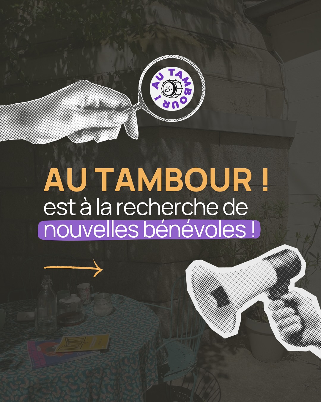 -EDIT- Les bĂ©nĂ©voles permanences doivent ĂȘtre disponibles 1 fois par mois pendant 1 an ! Merci !
đą Nous cherchons de nouvelles bĂ©nĂ©voles !
đ Si vous souhaitez nous rejoindre, envoyez-nous un mail Ă contact@autambour.fr avec obligatoirement en objet de mail le type de bĂ©nĂ©volat (permanences, chantiersâŠ) pour lequel vous souhaitez postuler ! Merci Ă vous !
ââ
#autambour #fairedubruitpourlesfemmes #associationlyonnaise #lyon #solidarité #associationfeministe #benevolat #appelabenevoles