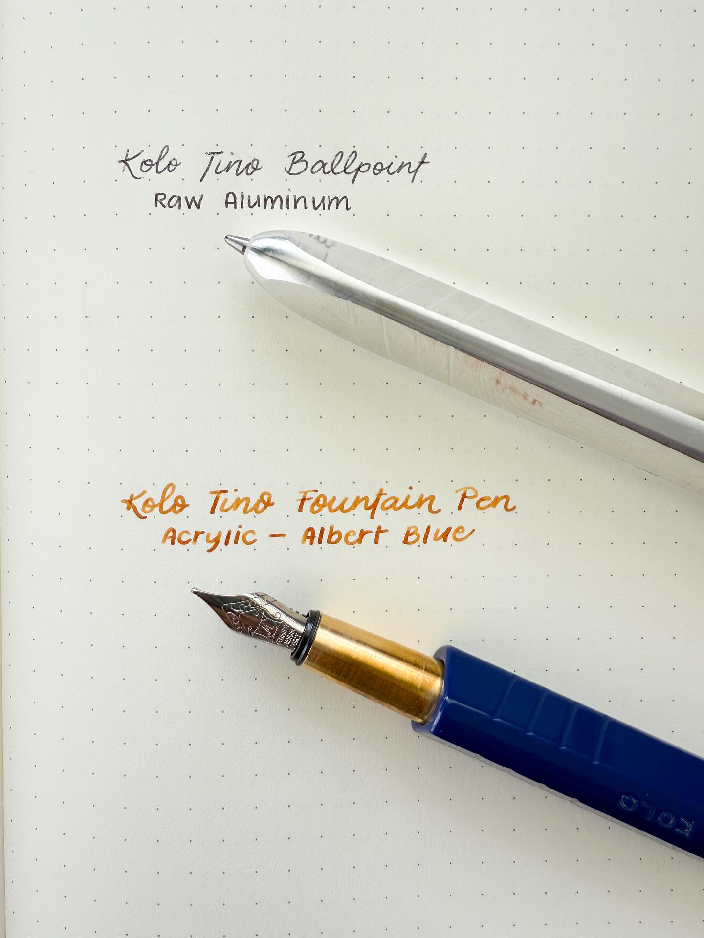 #gifted I recently added the Kolo Tino ballpoint pen in Raw Aluminum to my collection thanks to @topdrawershop. It’s absolutely lovely, and it’s the perfect companion to the Kolo Tino fountain pen!
Unlike the fountain pen, it doesn’t have a round grip section. So the triangular shape may not be for everyone, but I don’t mind it at all. I will note that I think my acrylic fountain pen has a more tapered, rounded triangular edge than my metal ballpoint pen. I don’t know if it’s because of the material or because the pen type.
What do you think? Are you a fan of pocket pens?
Photographed:
Kolo Tino Raw Aluminum Ballpoint Pen
Kolo Tino Acrylic Fountain Pen <M> with Diamine Golden Honey
Written on a Leuchtturm1917 notebook
Discount Code for Topdrawer: AYACHAN91.JOURNAL20OFF