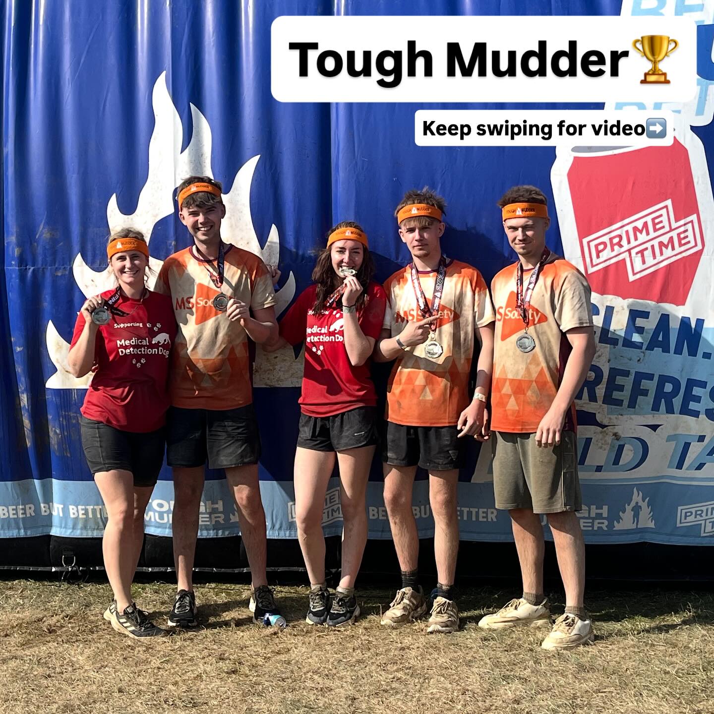 We Did It! 🧡💪🐾
Yesterday our amazing team at Top Dog Canine Hydrotherapy, along with Laura from Paddock and Paws, completed the Tough Mudder — and we made it through (just about!) 😅
It was hot, muddy, exhausting, and definitely a challenge… but we had a great time.
We’re incredibly proud to share that, thanks to your generosity, we raised over £2,000 for The MS Society and Medical Detection Dogs – two charities very close to our hearts. ❤️
A huge thank you to Oakley who is Harvey and Cody’s brother who joined in to make the team of 5!
And of course, a massive thank you to everyone who donated and supported. Your kindness and encouragement kept us going.
Here’s to teamwork, determination, and a lot of mud (and sun!) ☀️🐶
#ToughMudder #TopDogCanineHydrotherapy #PaddockAndPaws #MSSociety #MedicalDetectionDogs #ThankYou