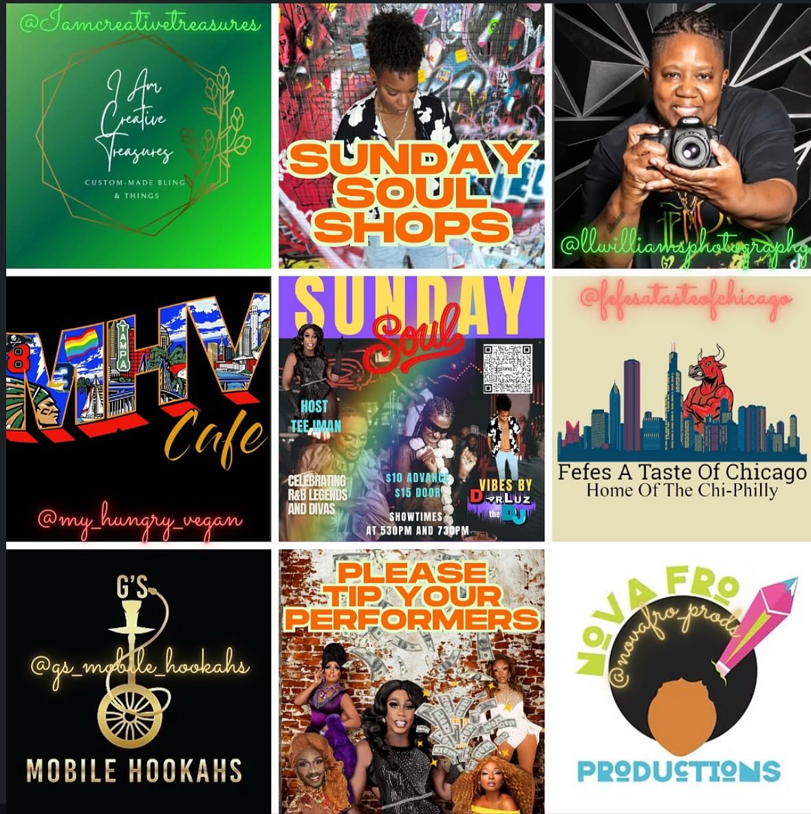 Hey y’all, I’ll be vending tomorrow at ✨Sunday Soul✨Hosted by the amazing @saged_n_stoned thank you for having me. If you’re free stop by for the vibes. ✌️🏾🫶🏾🎨
Check out the info 👇🏾below!👇🏾
We’re bringing the vibes, the flavor, and the artistry with our featured local vendors & creatives!🛍️🎶
🛒Shop + Support:
@iamcreativetreasures - Creating Custom Bling &Things💎📿
@||williamsphotography - Capturing Magic in Every Photo📷
@my_hungry_vegan - Serving Vegan Soul Goodness🫚🍋
@fefesatasteofchicago - A lil bit of Chi in FL🥘
@gs_mobile_hookahs - Puff + Pass Vibes💨💨
@novafro_prods - Crafting Dope Art🎨
🎤Entertainment by:
💃Our fierce Sunday Soul Divas
🎧DJ @darluzthedj keeping the energy flowing all night!
💵Reminder: Please TIP your performers and DJ -they’re giving you their all on that stage!
📍St Pete • Showtime 5:30PM & 7:30PM • $10 advance / $15 at the door
See you there!