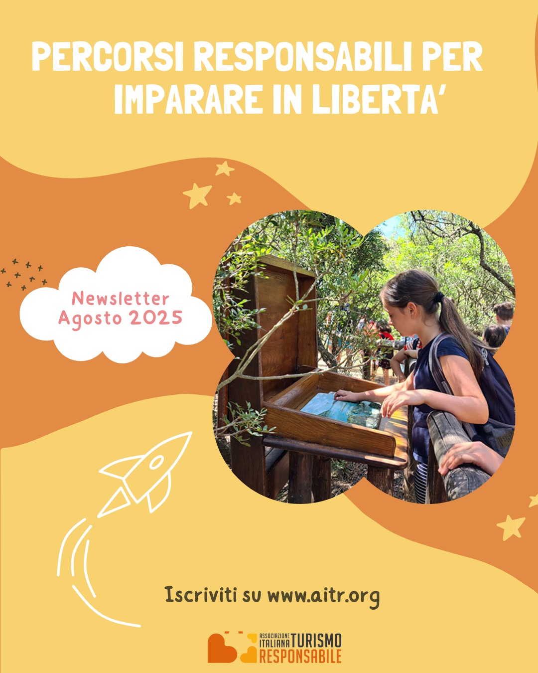 È online la nuova newsletter AITR dedicata ai viaggi di istruzione responsabili, un’occasione per scuole e gruppi di vivere esperienze educative uniche, tra sostenibilità, cultura e cittadinanza attiva.
Le proposte dei nostri soci AITR:
🇲🇦 @viaggiemiraggiets – Marocco: un viaggio per incontrare la cultura marocchina, tra artigianato, agricoltura biologica e dialogo con la società civile.
⚓ @dafneviaggi – Genova: la “Superba” tra Acquario, porto antico e musei dell’emigrazione.
🎶 @acasadiamicihostel – Palermo: turismo musicale con laboratori che uniscono creatività, ritmo e crescita personale.
🌱 @pandaavventure – Parco della Maremma: natura, biodiversità e laboratori di outdoor education.
#AITR #TurismoResponsabile #ViaggiDiIstruzione #ScuolaInViaggio #EducazioneEsperienziale #TurismoScolastico #Sostenibilità