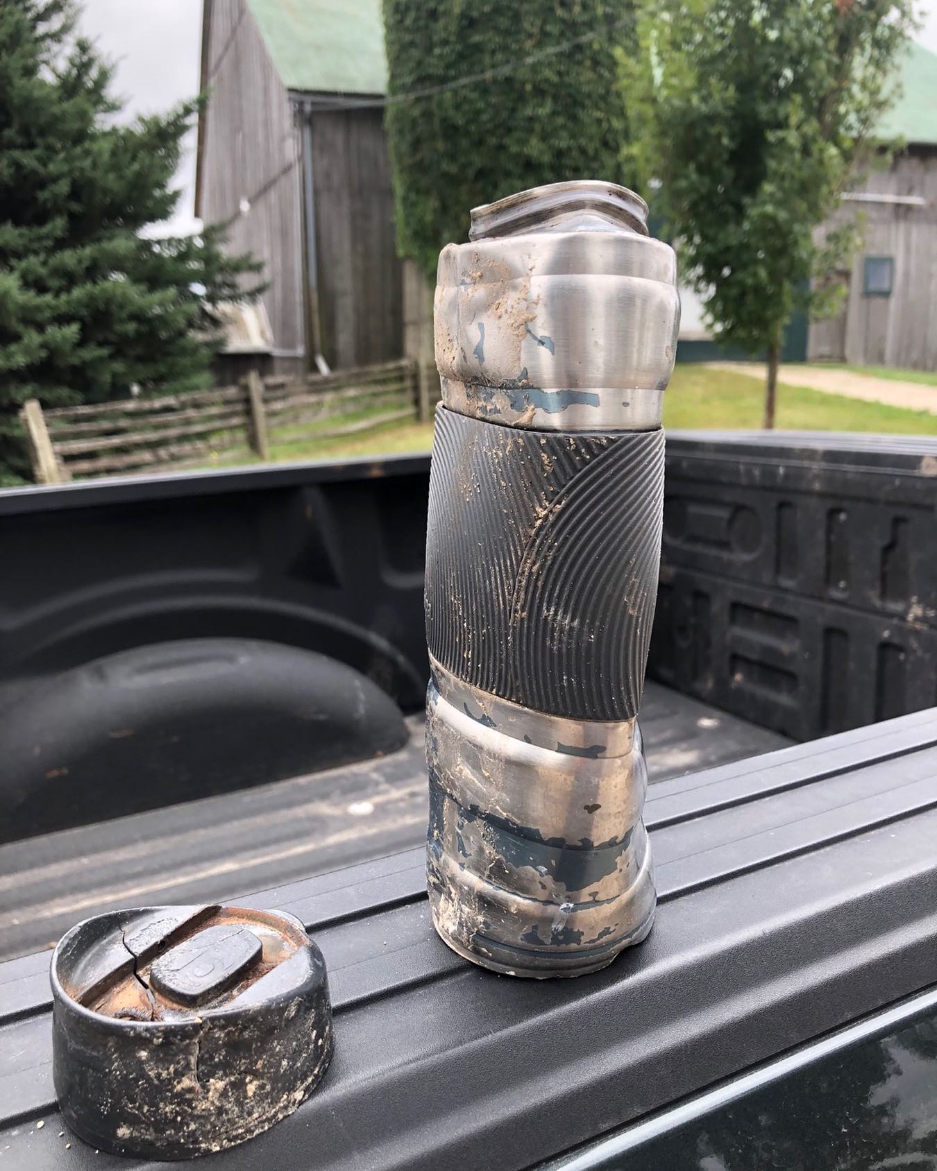 Very sad day at the farm! I left my tea cup on the ledge of my truck and drove over it. It will probably be another 20 years before I have another good cup of tea