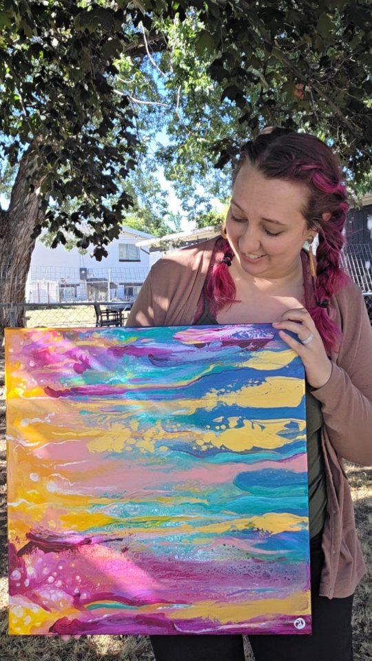 I love a rainy day. 🌧️☕📖 There something about watching the world through raindrops on the window. The view gets a little distorted by the storm but something beautiful is always growing because of it.
That's the story I wanted to tell with 'April Showers' and I hope people get it. 🫶🏻 Original + prints out now.
QOTD🌈: What’s your go-to cozy activity when it rains: reading, baking, movies, or something else?
#cozyvibes #rainbowaesthetic #rainydayactivities