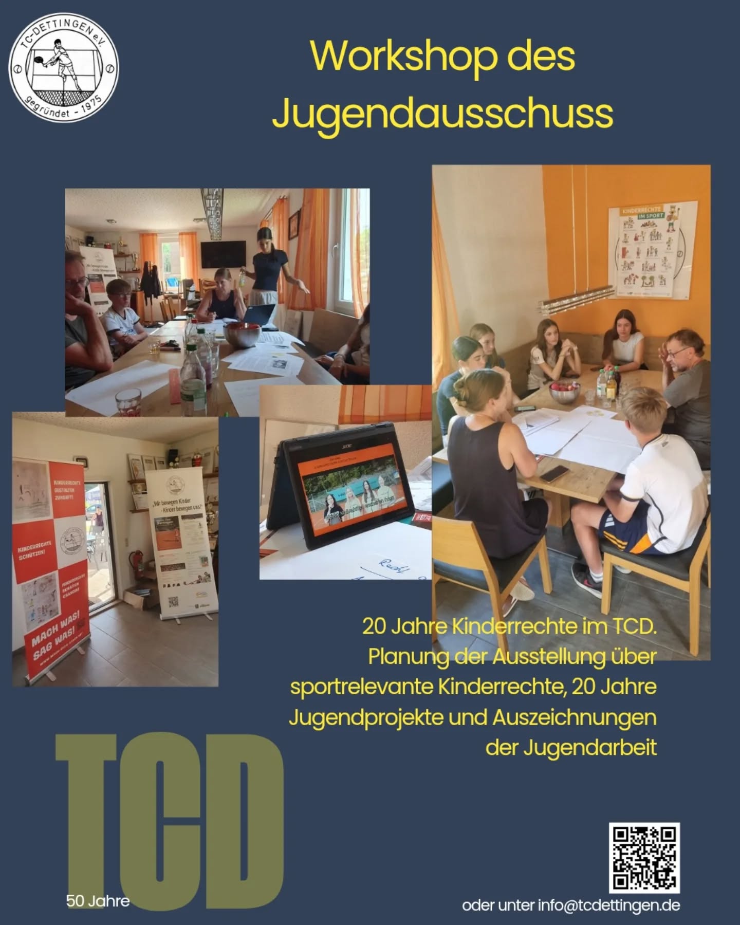 20 Jahre Kinderrechte im TC Dettingen. Zum Vereinsjubiläum und im Rahmen der Horber Tennis Stadtmeisterschaften von 07. bis 14.09.25 erstellt der Jugendausschuss eine Ausstellung über sportrelevante Kinderrechte aus der UN Kinderrechtskonvention, über Jugendprojekte und Auszeichnungen der Vereinesjugendarbeit. #mehralssport #tcdettingen #tennis #kinderrechte #ausstellung #unkinderrechtskonvention #partizipation #wsj #tcd #tms_coaching