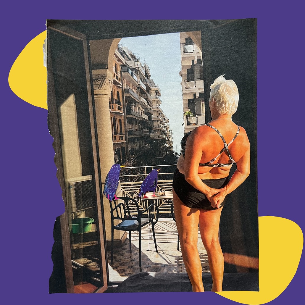 ✂️ These analog collages I did grew out of a question that feels so relevant — for me, and I believe also for you: HOW DO WE GROUND OURSELVES IN THE MIDDLE OF THE CITY?
They themselves are one of my grounding practices — created with scissors, patience, and presence.
Often when we are not well, overwhelmed, stressed or low, we feel the urge to escape — as if peace could only be found somewhere far away.
But the truth is: grounding is possible right here, at any time and in any place, even — and especially — in the middle of the city.
It’s about those very short, easily achievable, yet deeply effective moments of mindfulness. A reminder that it usually doesn’t take much. We “just” have to remember and make a little space for it.
Maybe, when you look at these collages, they remind you of the small gestures that can bring you back to yourself 💆🏻♀️
1. open your window. step onto your balcony. feel the air on your face. connect.
2. lay down. on the grass in the park. on your carpet. let go.
3. look far, far away. at the horizon. be. between gravity and lightness.
4. find those green, peaceful refuges. and breathe. and sense.
5. dive in. into the water. into it all. surrender.
6. go for a walk. alone. no matter the weather. your feet on the ground.