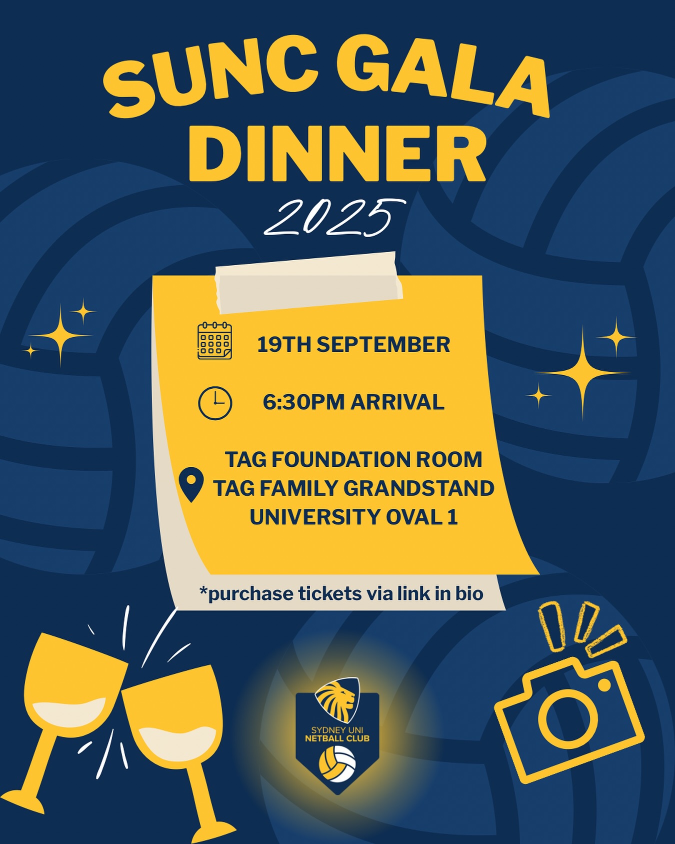 The SUNC gala dinner here!! Come along to the TAG Family Grandstand on the 19th of September to celebrate all of the amazing achievements within our club for 2025! ✨🦁
Get your tickets via the link in our bio now so you don’t miss out on the best night in the SUNC calendar!! 🔥 💙💛
#SUNC #rawr