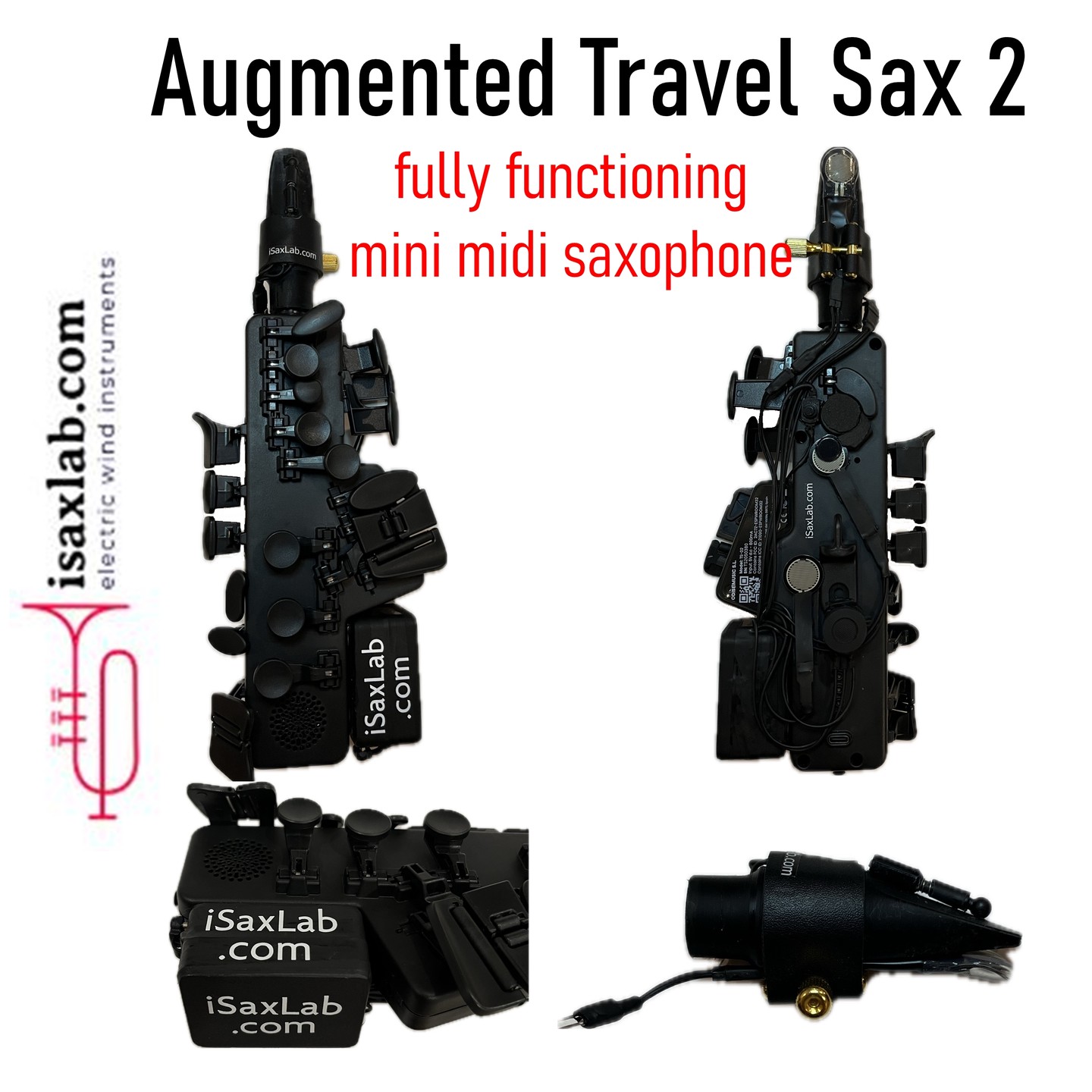 I have developed a MIDI augmentation kit for the Travel Sax 2 that enhances its performance and function with multiple advanced midi features, including a bite sensor, teeth-trigger switch for growl effect, pitch bend control, portamento pad, MIDI octave button, and a MIDI function key. Now Travel Sax 2 is born again as the Augmented Travel Sax 2, a fully functioning mini digital saxophone. Despite offering full MIDI functionality, the kit is designed in a highly compact form. It operates via Bluetooth MIDI using the CME WIDI host and is powered by a rechargeable Li-Po battery.
All components fit neatly into the original Travel Sax 2 carrying case, ensuring excellent portability. The augmentation kit is available for purchase at iSaxlab.com.
#windcontroller
#ewi4christ
#travelsax #travelsax2
#isaxlab.com