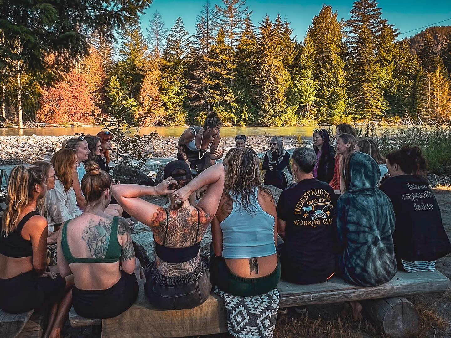 Mornings like this… breath work, meditation, cold plunging, riverside sauna 🔥