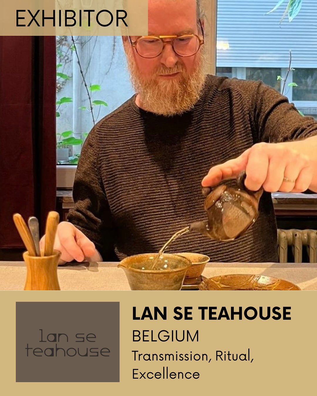 ✨ NEW EXHIBITOR – LAN SE TEAHOUSE ✨
📍 Brussels, Belgium
Transmission – Ritual – Excellence
Founded by Olivier Nuttens, with 20 years of expertise, Lan Se Teahouse is a Brussels-based teahouse dedicated to the art of Gong Fu Cha. Each cup becomes a celebration: the choice of tea goes hand in hand with the selection of ceramics, carefully arranged to create harmony between aesthetics and the fluidity of gestures.
Long specialized in puerh, the house now explores other “aged teas” that improve over time, such as rare white teas and oolongs like Yan Cha (rock teas) or fragrant Dan Cong.
At the Brussels Tea Festival®, Olivier will offer a unique experience: tasting and preparing these aged teas, with special attention to tea utensils and the artistry of tea table setup.
🔍 As Magritte would remind us, “this is not just a cup of tea”… but an entire universe unfolding on the table.
🗓️ September 28, 2025 – 10am to 6pm
🏛️ Flagey – Brussels
🎟️ Tickets available via link in bio
—
✨ NOUVEL EXPOSANT – LAN SE TEAHOUSE ✨
📍 Bruxelles, Belgique
Transmission – Rituel – Excellence
Fondée par Olivier Nuttens, fort de 20 ans d’expérience, Lan Se Teahouse est une maison bruxelloise dédiée à l’art du Gong Fu Cha. Ici, chaque tasse est une célébration : le choix du thé s’accompagne de celui des céramiques les plus adaptées, disposées avec soin pour créer une harmonie entre esthétique et fluidité du geste.
Spécialisée de longue date dans les puerh, la maison explore aujourd’hui d’autres « thés de garde » qui se bonifient avec le temps, tels que certains thés blancs et les oolongs rares comme les Yan Cha des montagnes rocheuses ou les Dan Cong parfumés.
Au Brussels Tea Festival®, Olivier proposera une expérience unique : déguster et préparer ces thés de garde, avec une attention particulière à l’art de la table de thé et aux ustensiles qui subliment le rituel.
🔍 Comme l’aurait dit Magritte, « ce n’est pas seulement une tasse de thé »… mais un univers entier qui s’invite sur la table.
🗓️ 28 septembre 2025 – 10h à 18h
🏛️ Flagey – Bruxelles
🎟️ Billetterie en ligne dans la bio
#BrusselsTeaFestival #EspritMagritte #btf2025 #brusselsteafestival® #brussels🇧🇪