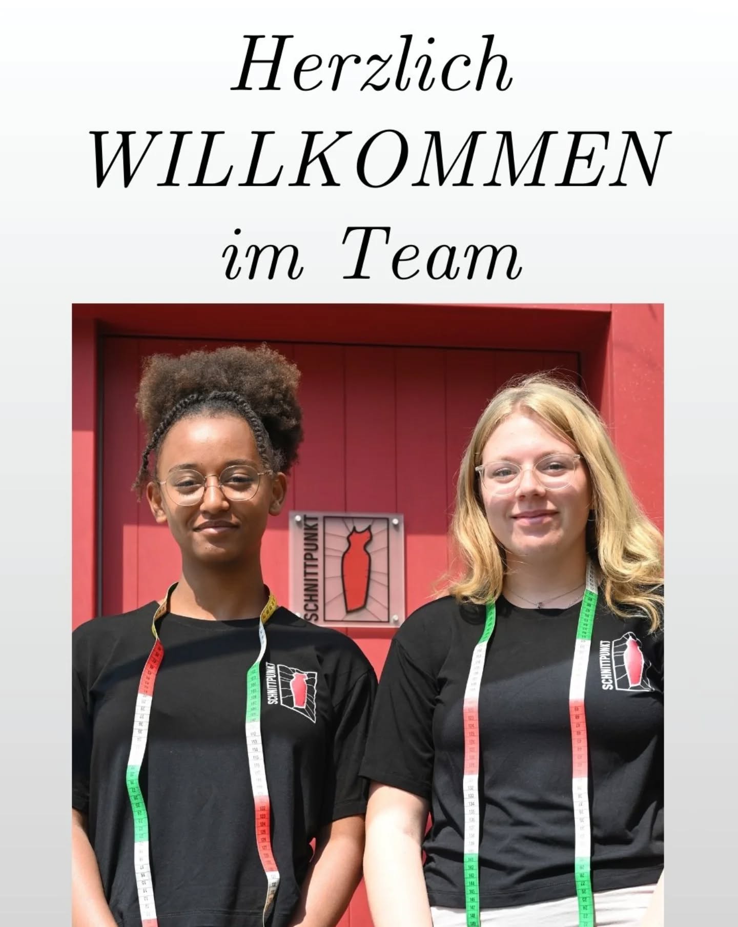 Ein herzliches Willkommen im Team, Enya und Meike
Mit dem Beginn eurer Ausbildung in unserem Atelier habt ihr ein neues Kapitel aufgeschlagen.
Wir wünschen euch eine spannende und lehrreiche Zeit, voller neuer Eindrücke, Kreativität und vieler schöner Erlebnisse.
Atelier Schnittpunkt Team