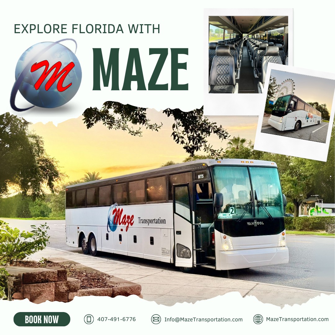 Group travel made simple with Maze Transportation! From conventions and school trips to company outings and beach trips, we’ve got the fleet and the team to get you there safely and comfortably. Request your free quote today at mazetransportation.com
•
#GroupTravel #FloridaTransportation #CharterBus #TravelMadeEasy #MazeTransportation
Photo by Antonio Zuluga