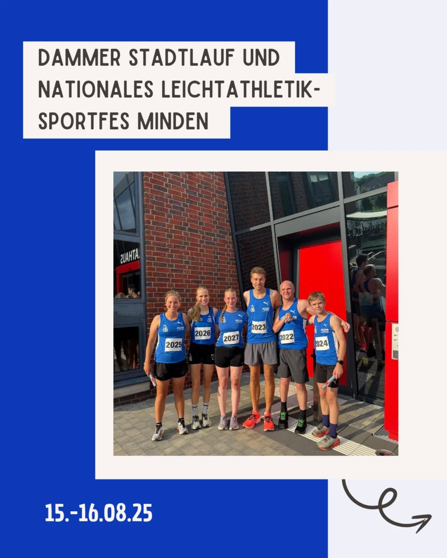 Starkes Wettkampf-Wochenenden für den @otb_osnabrueck ! ✨
Beim Dammer Stadtlauf gingen gleich zwei Staffeln für uns an den Start:
👟 Staffel 1 (@joey_trennhaus , @ulf_phlmn & @polingelias ) erkämpfte sich mit starken persönlichen Bestleistungen den 2. Platz!
👟 Unsere Frauenstaffel (Annika, @carolin.kmy & @julja.bender ) konnte sogar den 1. Platz sichern – ebenfalls mit richtig schnellen Einzelzeiten! 🔥
Die Strecke ging über insgesamt 10 km, jeder lief dabei 3,3 km. 🏃♂️🏃♀️
Die Stimmung war einfach großartig: lauer Sommerabend, viel Anfeuerung und eine super Atmosphäre rund um die Strecke. 💙
Außerdem waren wir beim nationalen Leichtathletik-Sportfest in Minden vertreten:
💨 @nils_0105 sprintete die 100 m in 11,78 Sekunden und blieb damit nur 0,04 Sekunden über seiner persönlichen Bestzeit – Glückwunsch zu dieser starken Leistung! 👏🔥
#OTB #Leichtathletik #Wettkampf #Teamspirit #Stadtlauf #Minden #schnellunterwegs