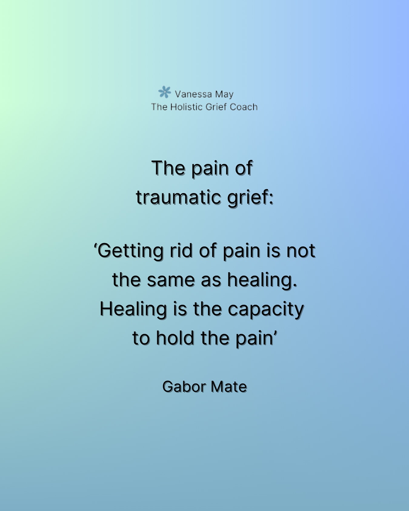 When we’re feeling the pain of grief we often feel desperate to feel better as soon as possible. We often equate healing with being free of the pain. But in fact trying to get rid of the pain any way we can is not the same as healing. True healing is an ongoing process where we have to learn how to hold the pain. Although it’s not easy, learning to face and acknowledge the pain is essential for our growth and wellbeing after a traumatic loss 🤍
.
#thepainoftraumaticgrief #healingafterloss #therealityofgrief #griefsupport #griefandhealing #griefandtrauma