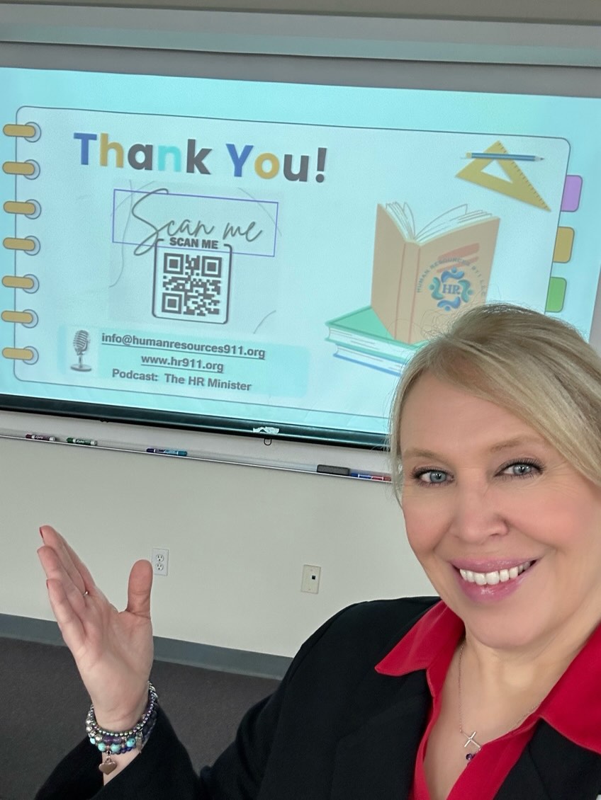Thank you Navarro College for inviting me to be a Presenter for Professional Development Day!
I had a blast and love sharing knowledge about HR and todayās topic about Managing Emotions in the Workplace!
Check out their amazing education programs at https://www.navarrocollege.edu/index.html
Amazing teacher:student ratio and incredibly caring staff!
#navarrocollege
#HRConsultant
#professionaldevelopment
Human Resources 911 L.L.C. offers HR Consulting, Leader Coaching and Custom Training.
Reach out to me to design and facilitate your custom training class or book me as a speaker at your event.
www.hr911.org
šļøPodcast - The HR Minister
https://hrminister.podbean.com/